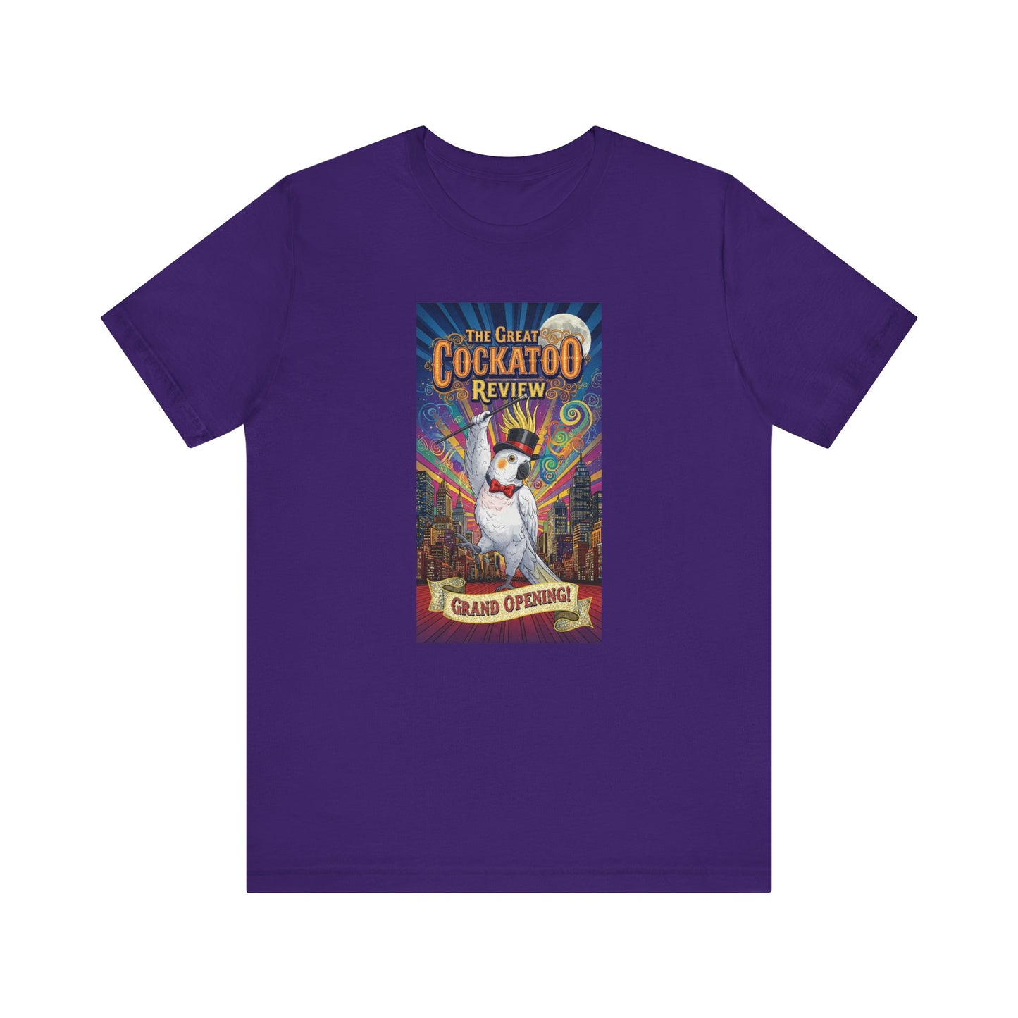 Grand Opening Cockatoo Review Tee - Funny Bird Graphic T-Shirt, Unique Gift for Cockatoo Owners, Casual Wear, Animal Lover Shirt