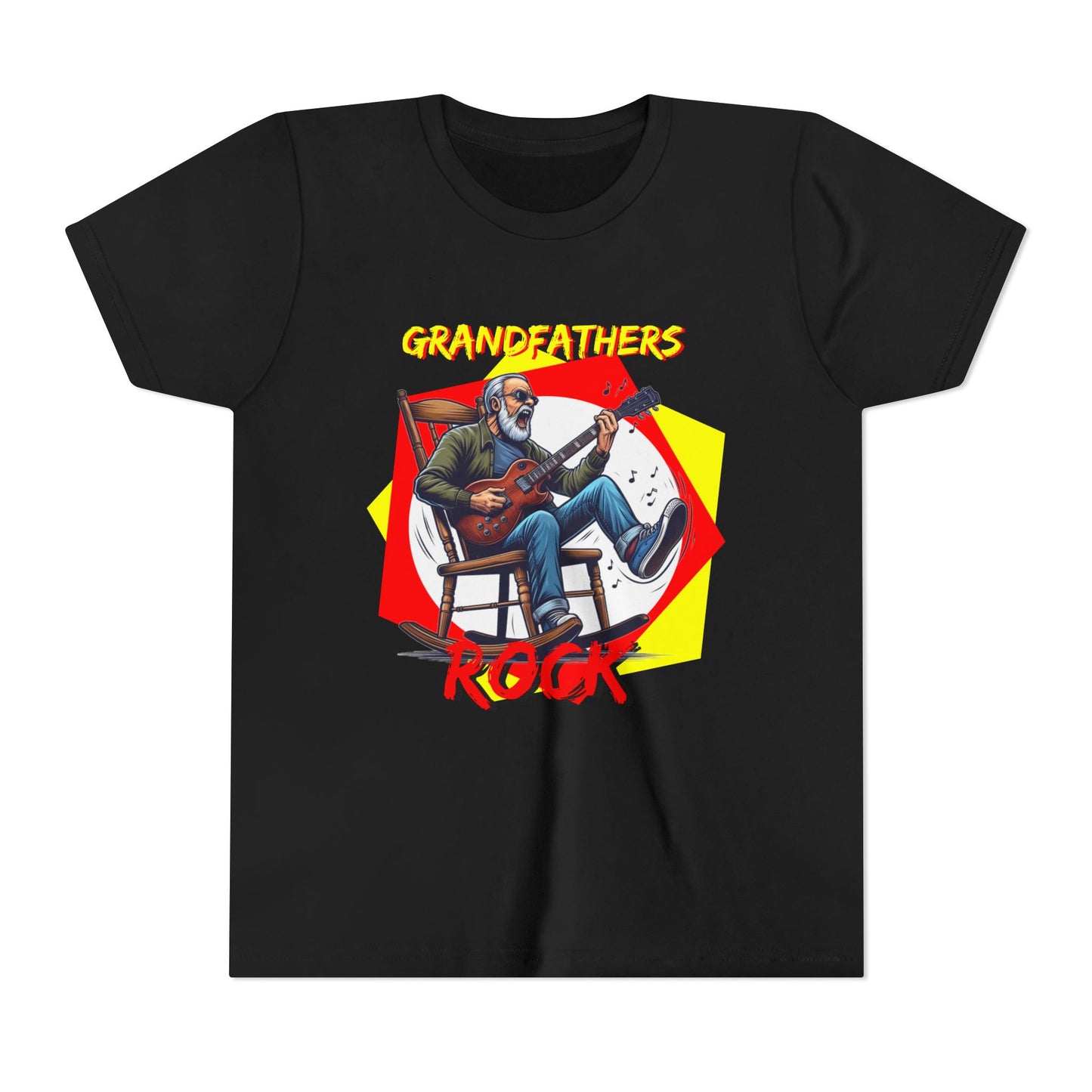 'Grandfathers Rock' Youth Short Sleeve Tee - Cool Guitar Design to Express the Love for Grandpa - Schmartypants