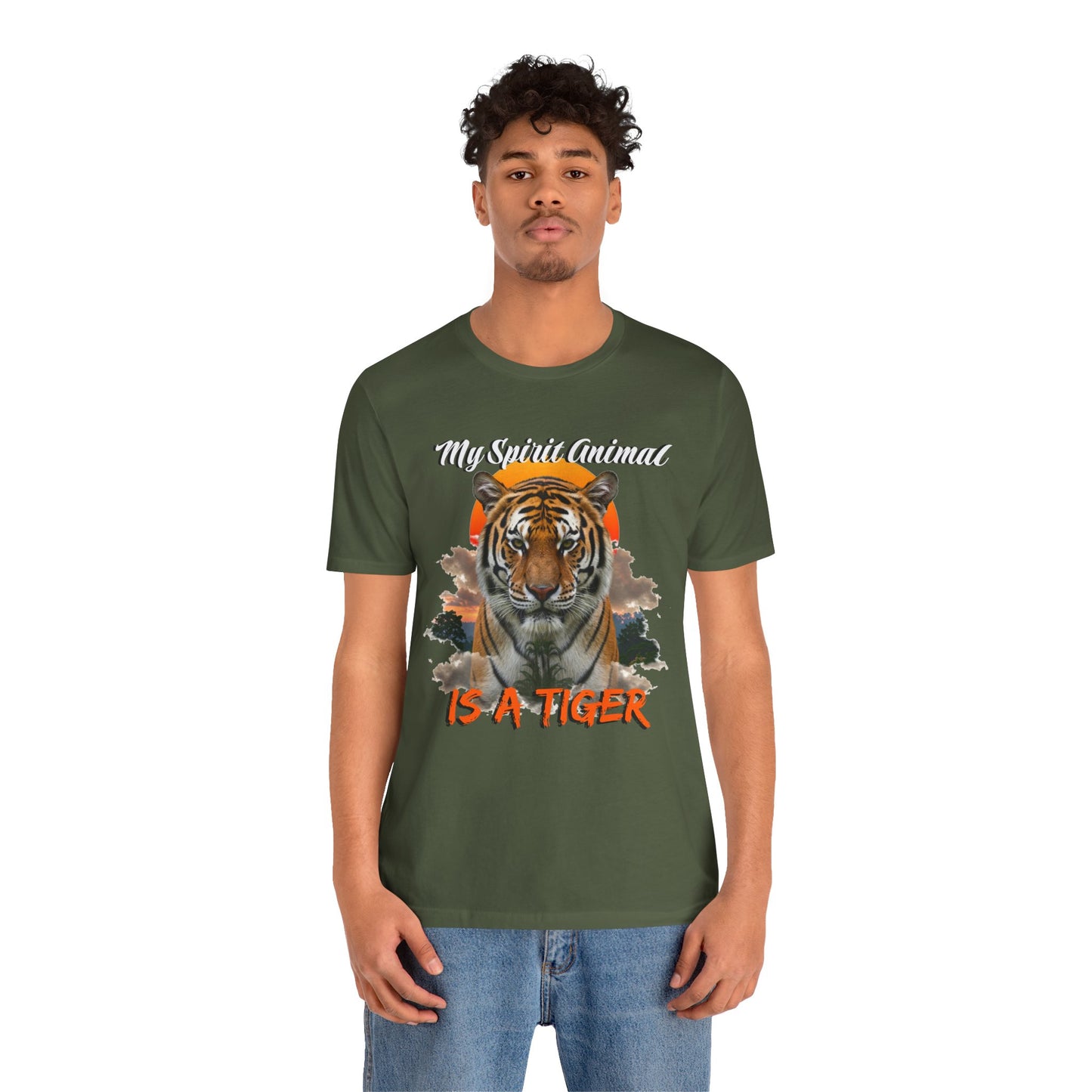 My Spirit Animal is a Tiger Tee - Unisex Jersey Short Sleeve T-Shirt, Inspirational Fierce Nature Apparel for Tiger Lovers, Casual Wear, Zoo