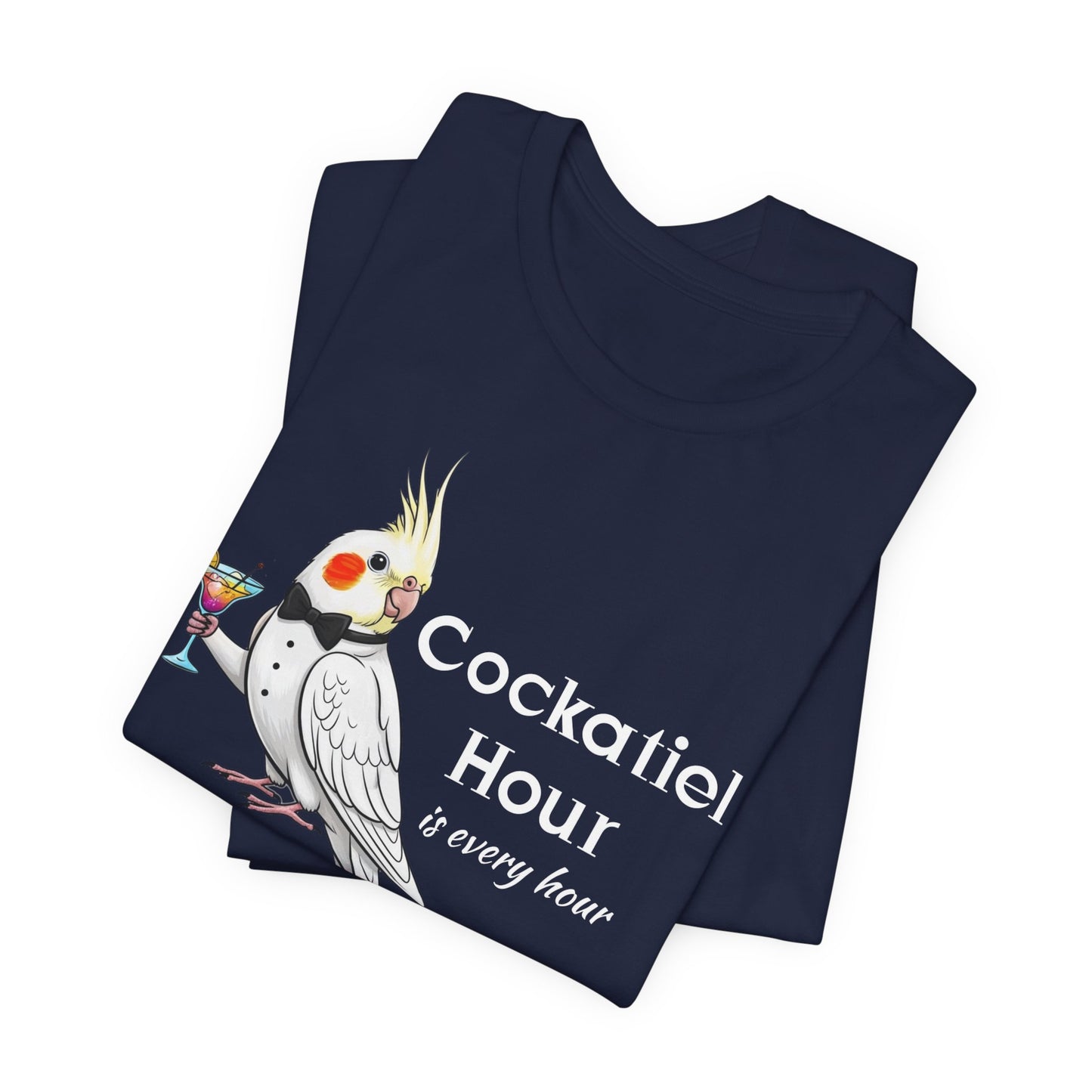 Funny 'Cockatiel Hour is Every Hour' Unisex Tee for Cockatiel Pet Owners