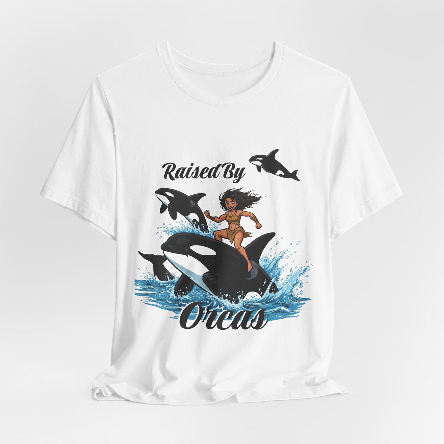 'Raised By Orcas' Unisex Tee | Ocean Lover Shirt, Animal Spirit Tee, Whale Enthusiast Gift, Nautical Apparel, Summer Essentials