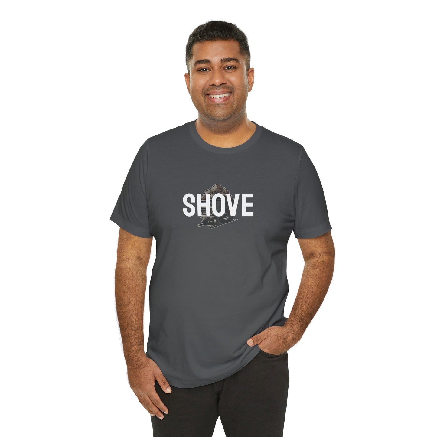 Athletic Spirit SHOVE Unisex Tee, Baseball Player Gift, Sports Fan Shirt, Inspirational Athlete Top, Underdog Competition Statement Piece