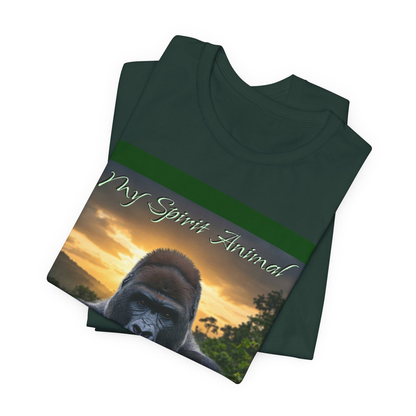 'My Spirit Animal is a Gorilla' T-Shirt - Beautiful Unisex Jersey Tee for Animal Lovers, Conservationists - Schmartypants