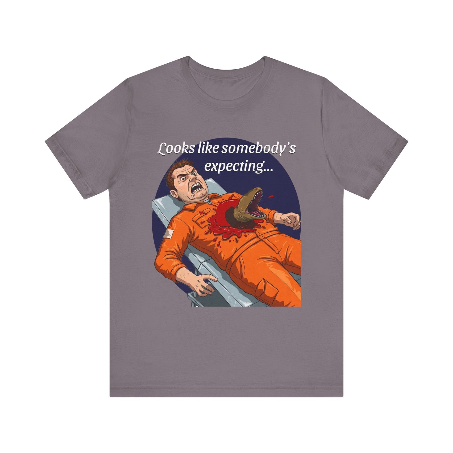 Maternity Tee for Sci-Fi Lovers, Funny Space Station Crew Member Giving Birth, Alien Movie Fan Shirt