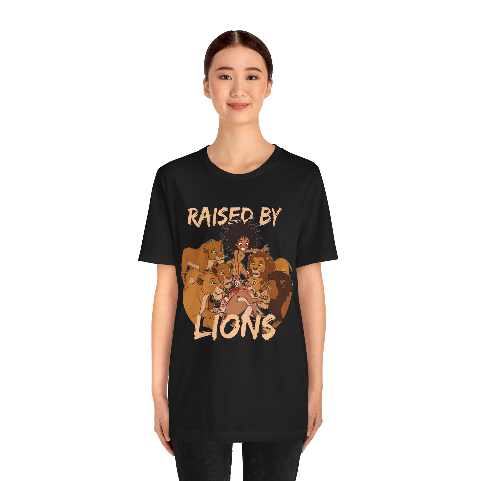 Raised by Lions Unisex Tee, Funny Animal Shirt, Lion Lover Gift, Safari T-Shirt, Jungle Adventure Apparel, Casual Wear - Schmartypants