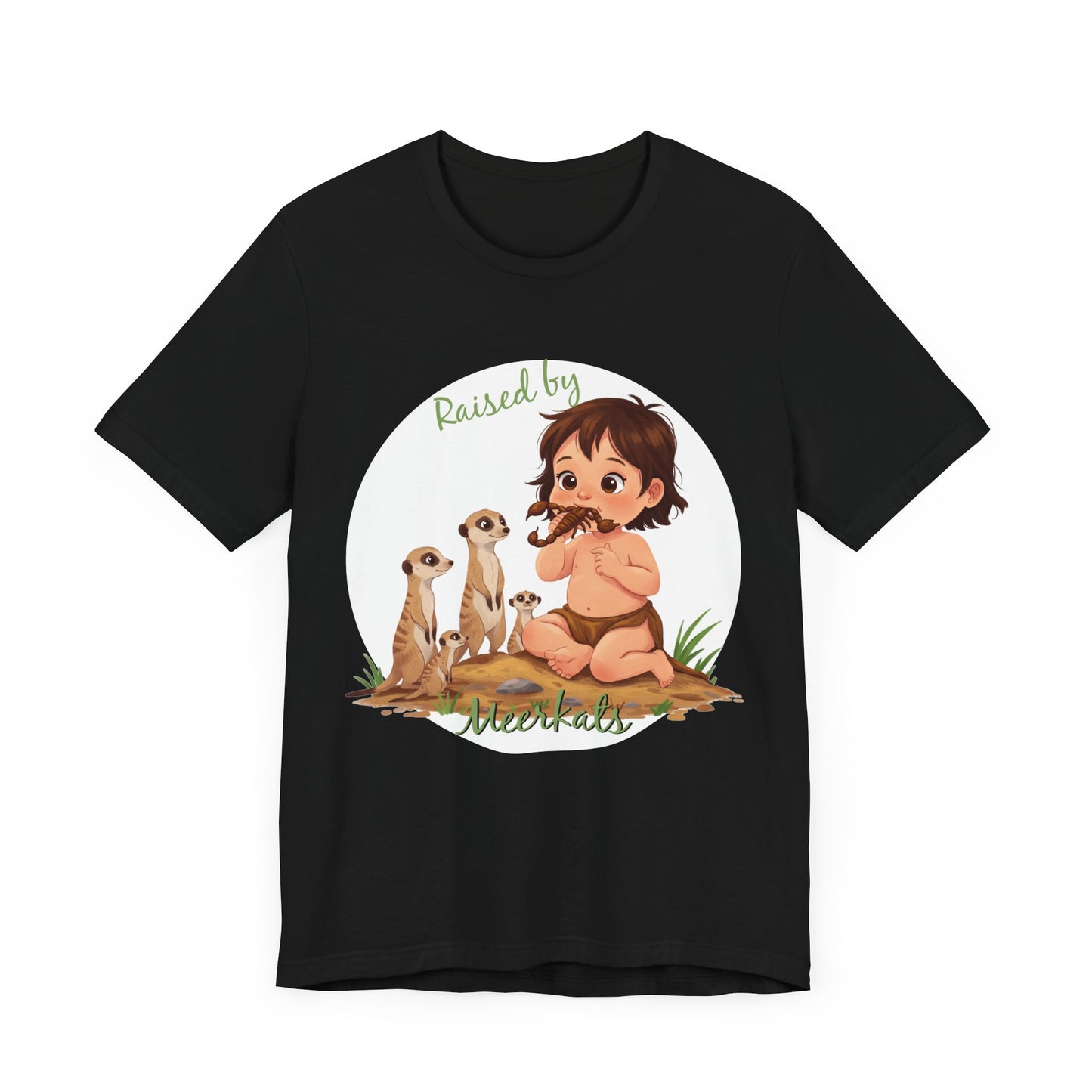 Funny Meerkat Tee - "Raised by Meerkats" Unisex Jersey Short Sleeve Shirt - for Meerkat and Wildlife Lovers - Schmartypants