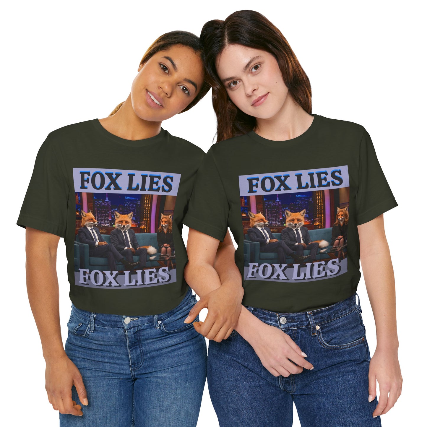Humorous Fox Lies Tee - Unisex Jersey Short Sleeve T-Shirt - Protest Wear - Activist Tee - Schmartypants