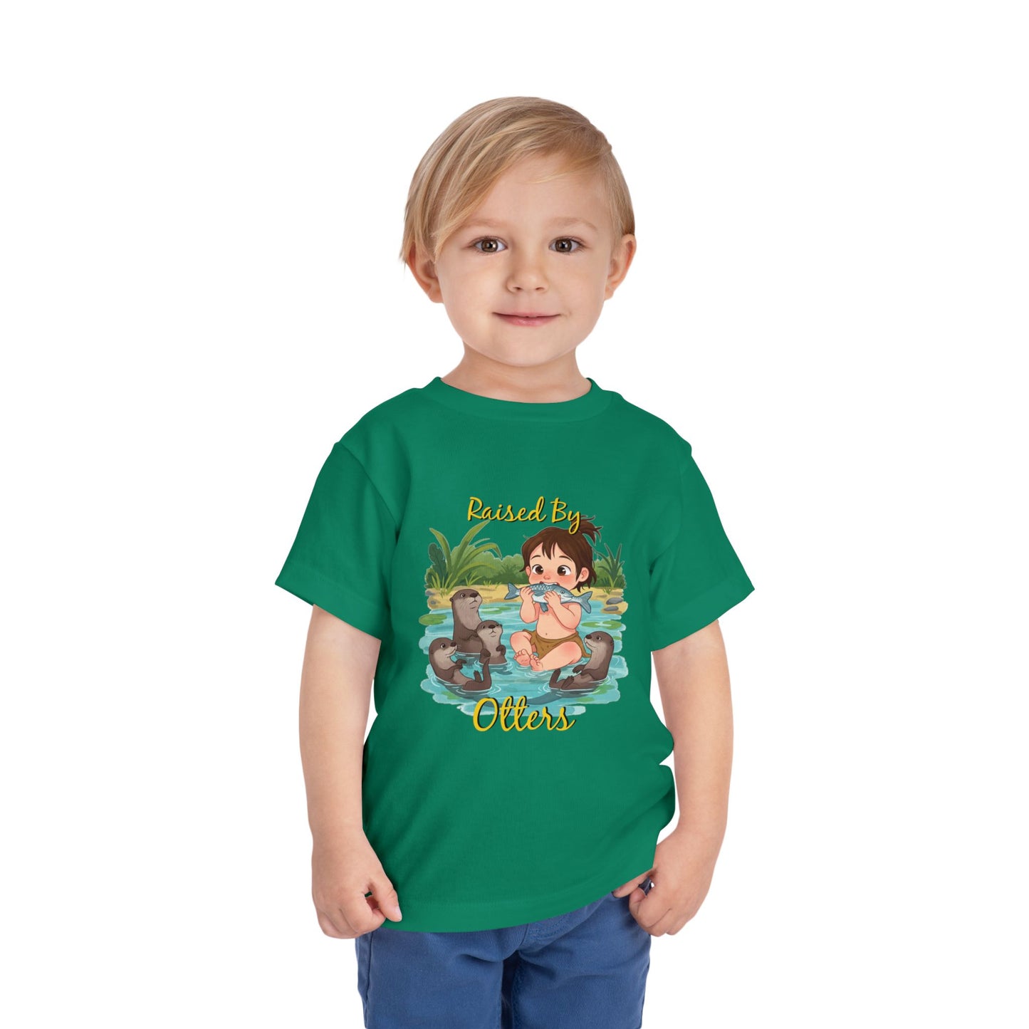 Toddler Short Sleeve Tee | 'Raised By Otters', Cute Kids T-Shirt, Summer Apparel, Gift for Animal Lovers, Playful Toddler Outfit