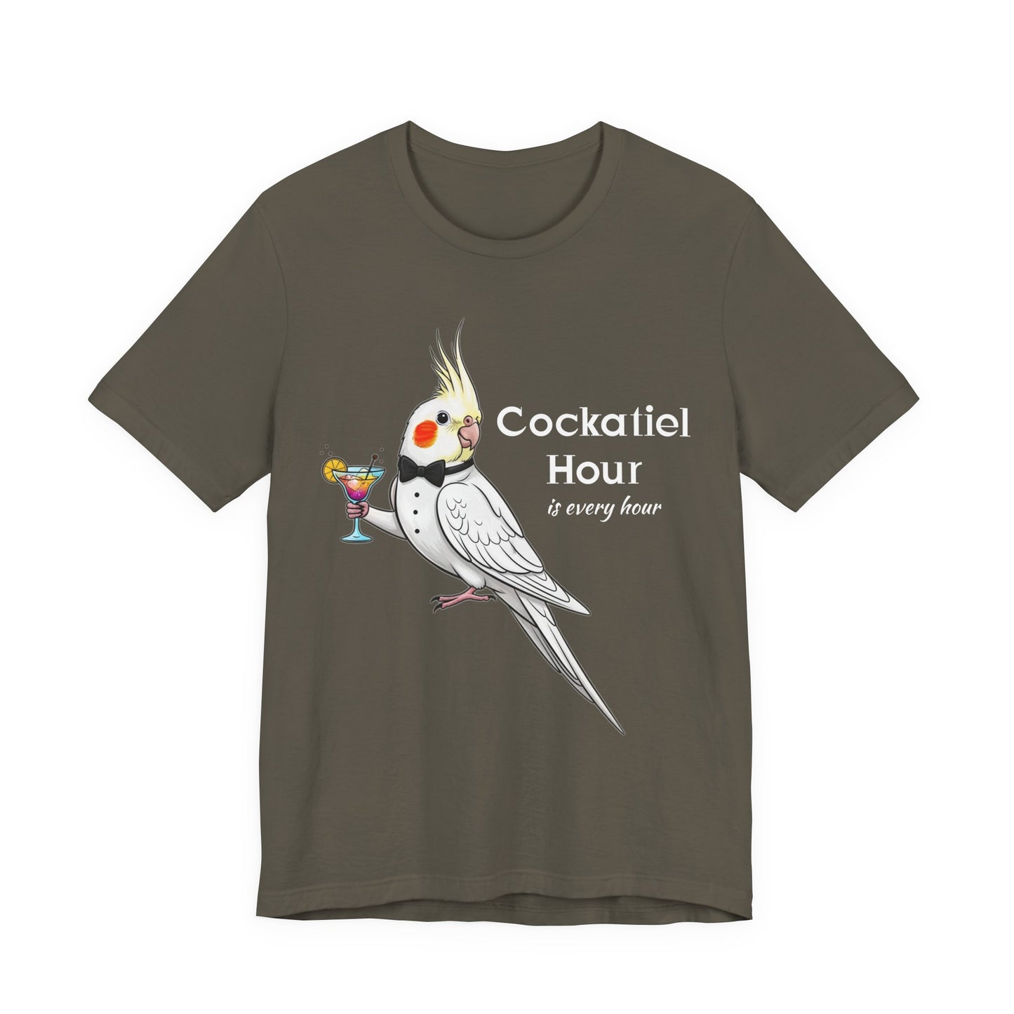 Cockatiel Hour Unisex Tee - Fun Bird Lover T-Shirt, Casual Wear, Gift for Bird Enthusiasts, Animal Lover Gift, Unique Graphic Tee