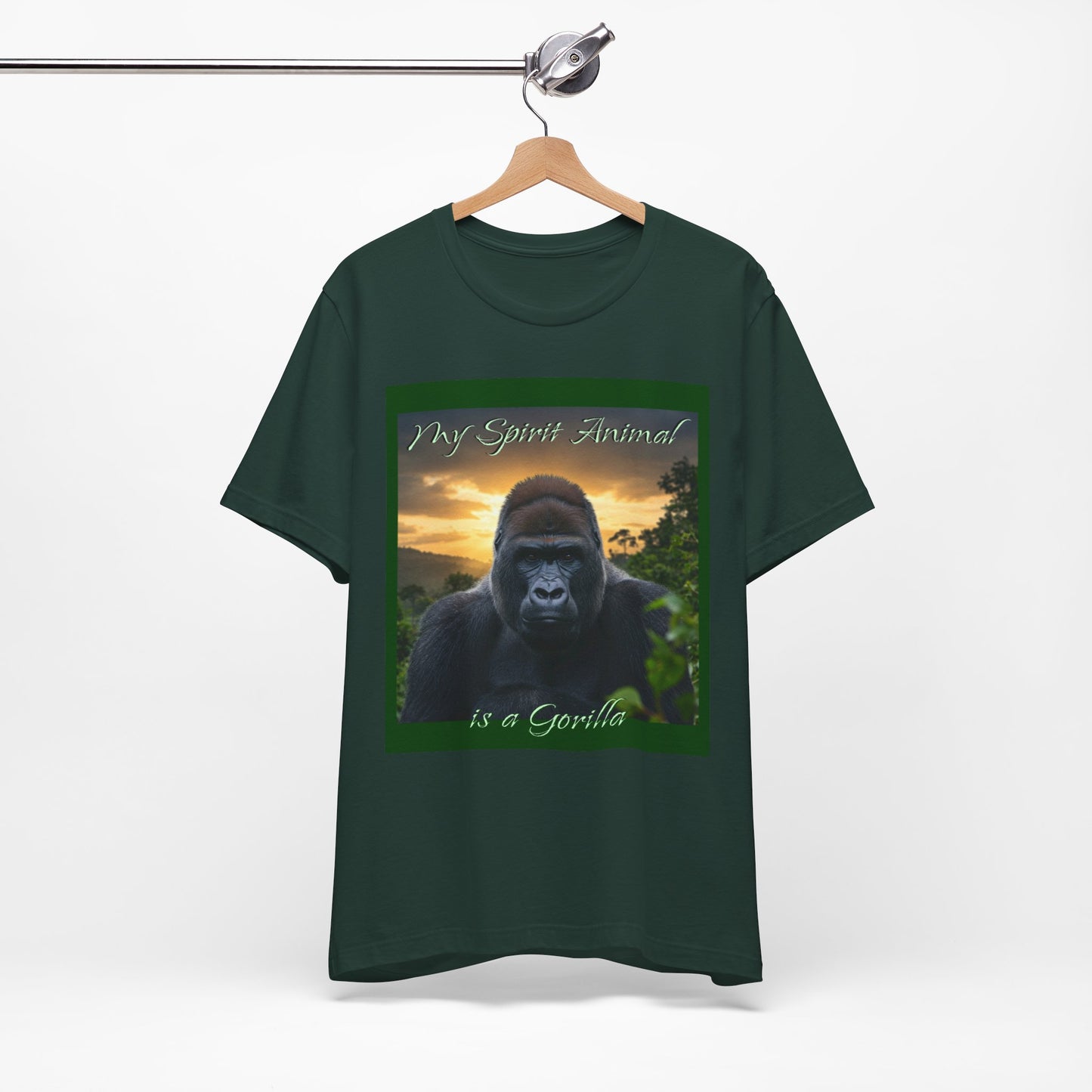 'My Spirit Animal is a Gorilla' T-Shirt - Beautiful Unisex Jersey Tee for Animal Lovers, Conservationists - Schmartypants