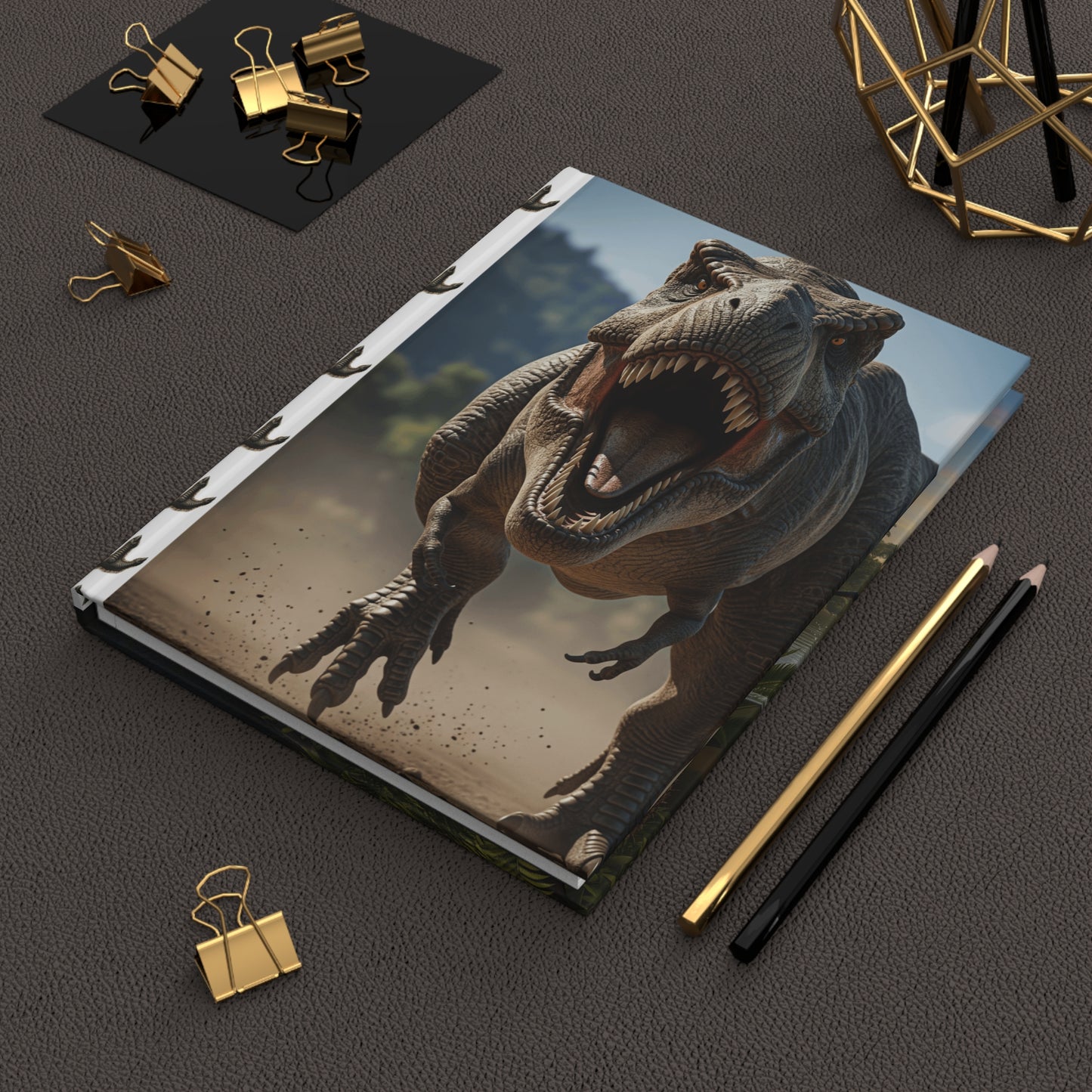 Dinosaur-Themed Hardcover Journal, T-Rex Notebook, Spinosaurus Writing Pad, Gift for Kids, Adventure Journal