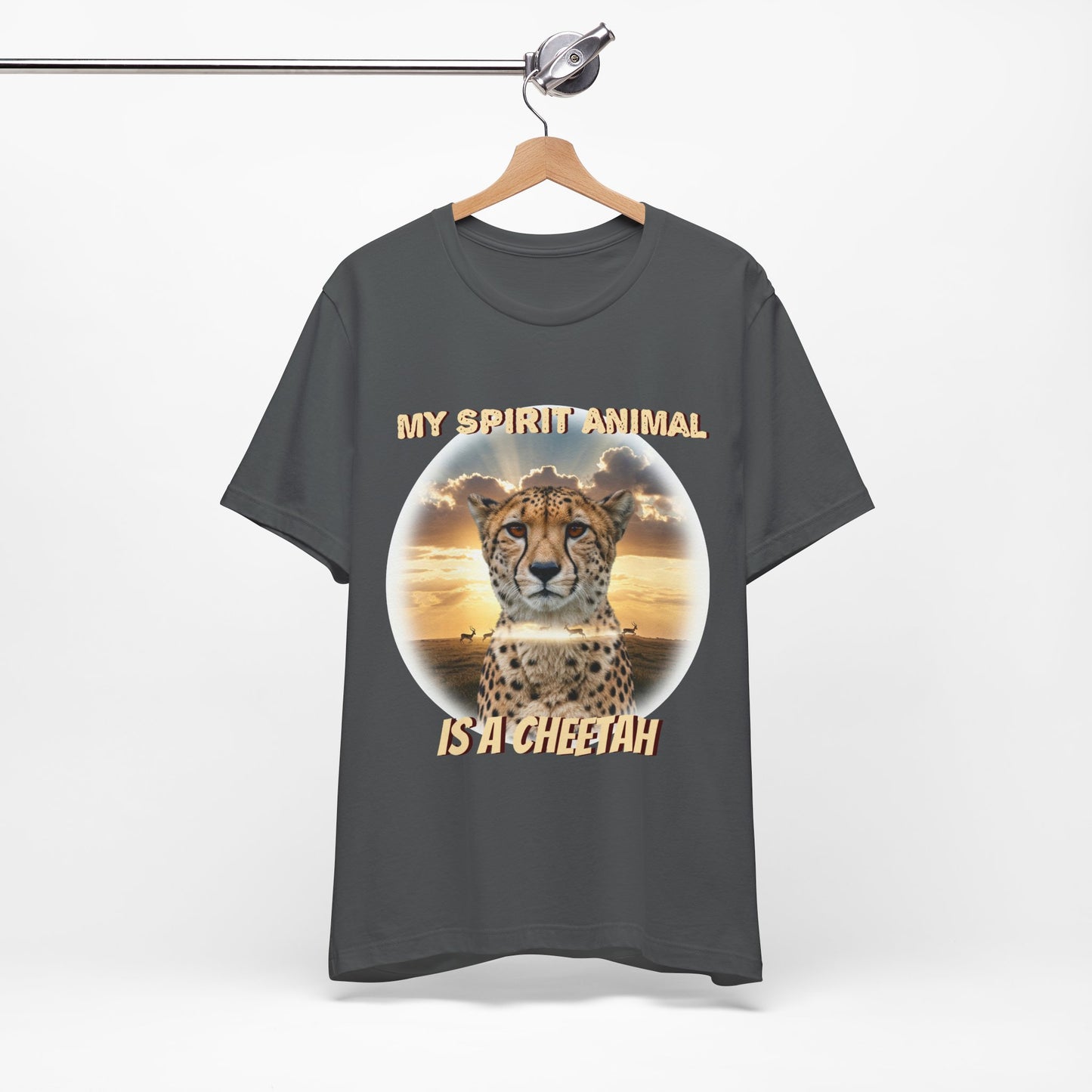 Unisex Jersey Tee - My Spirit Animal is a Cheetah - Beautiful Cheetah Natura Lover Statement - Schmartypants