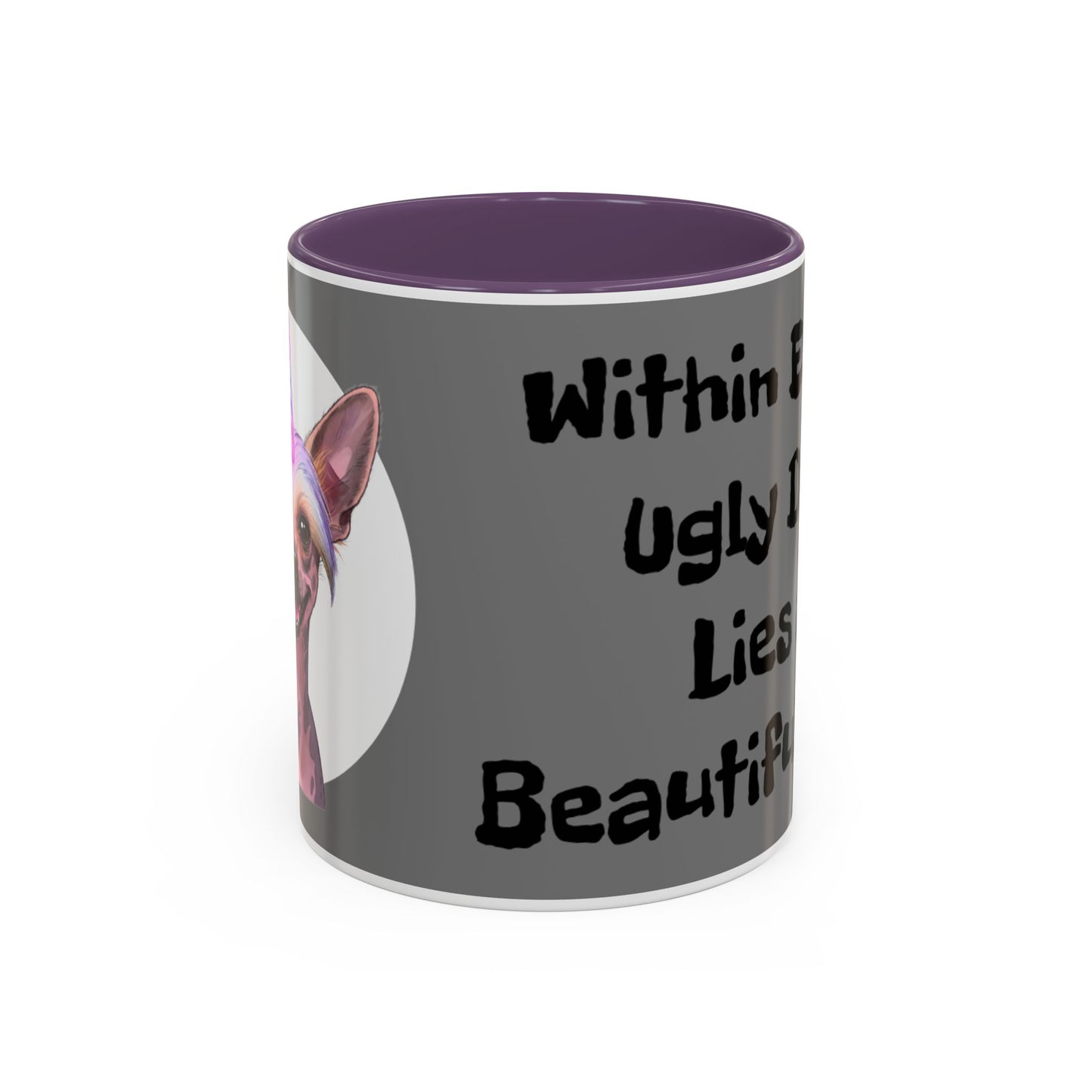 Funny Dog Quote Coffee Mug - "Within Every Ugly Dog Lies a Beautiful Soul" - Chinese Crested Gift - Schmartypants