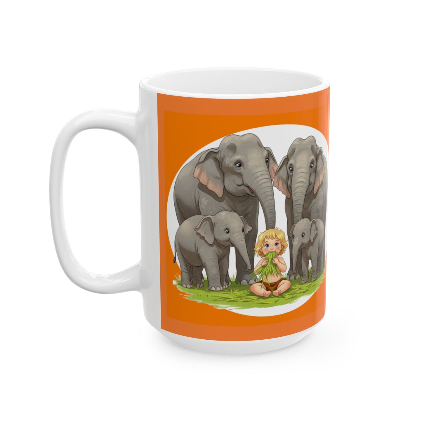Funny Elephant Family Ceramic Mug - Perfect Gift for Animal Lovers, Wildlife Lovers, Elephant Fans - Schmartypants
