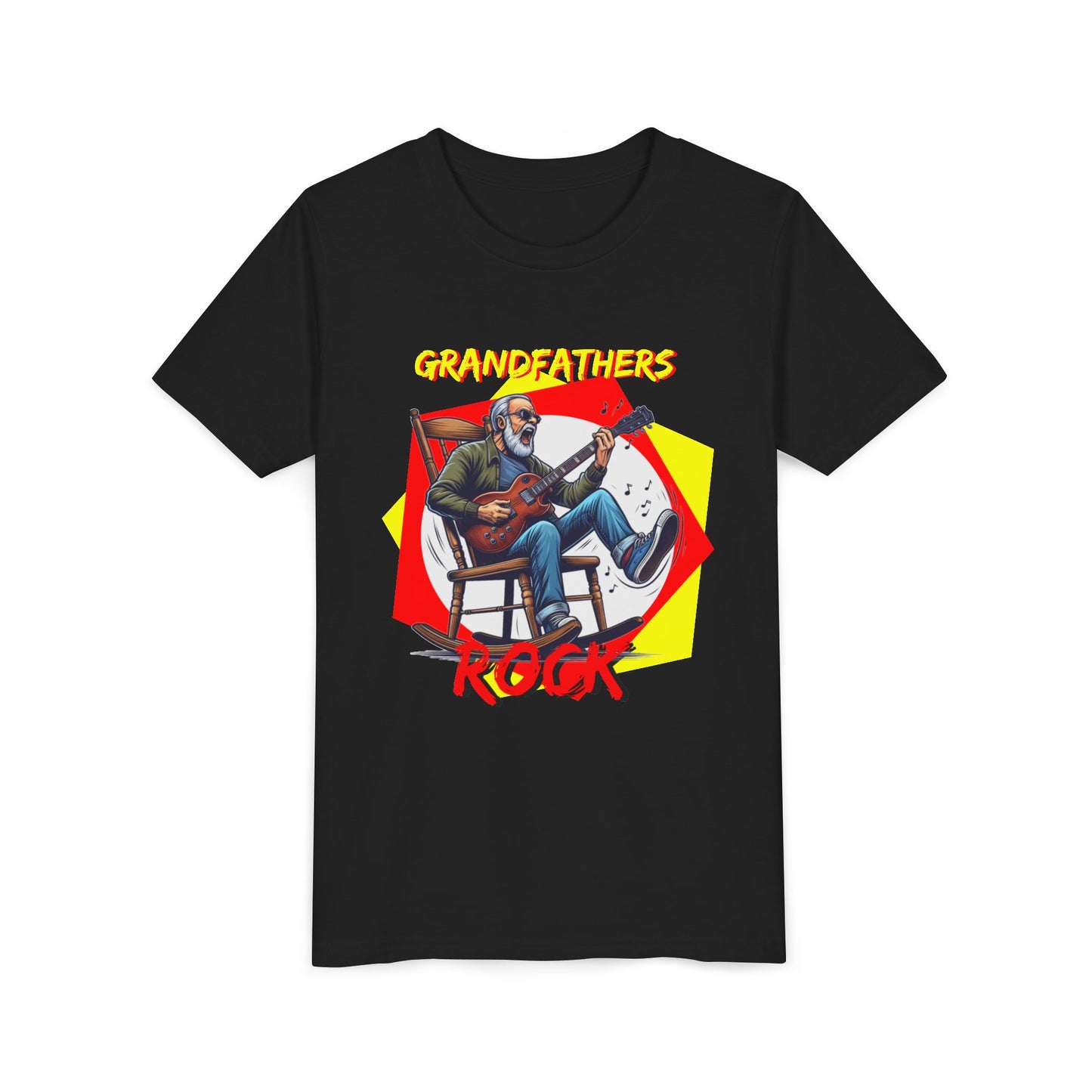 'Grandfathers Rock' Youth Short Sleeve Tee - Cool Guitar Design to Express the Love for Grandpa - Schmartypants