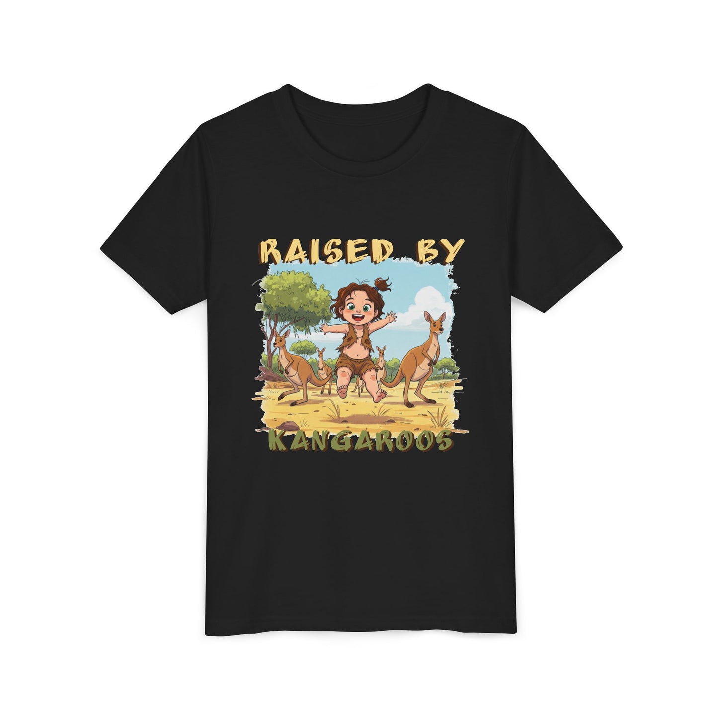 Kids 'Raised by Kangaroos' Tee - Fun and Playful Short Sleeve Shirt - Schmartypants
