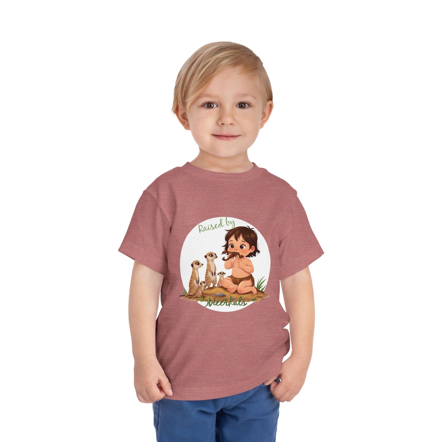 Cute, Funny Toddler Tee - "Raised by Meerkats" Design - Schmartypants