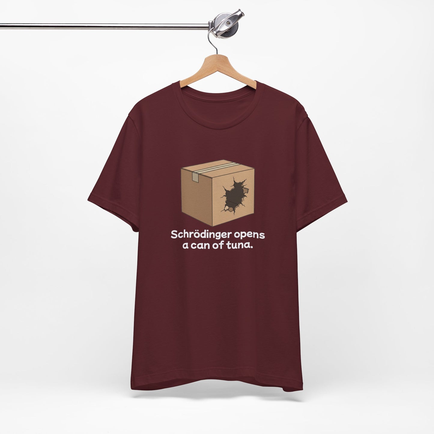 Funny Science Tee: Schrödinger's Cat Hears a Can Opener, Gift for Nerds, Science Lovers, Casual Wear, Unisex T-Shirt, Humor Apparel