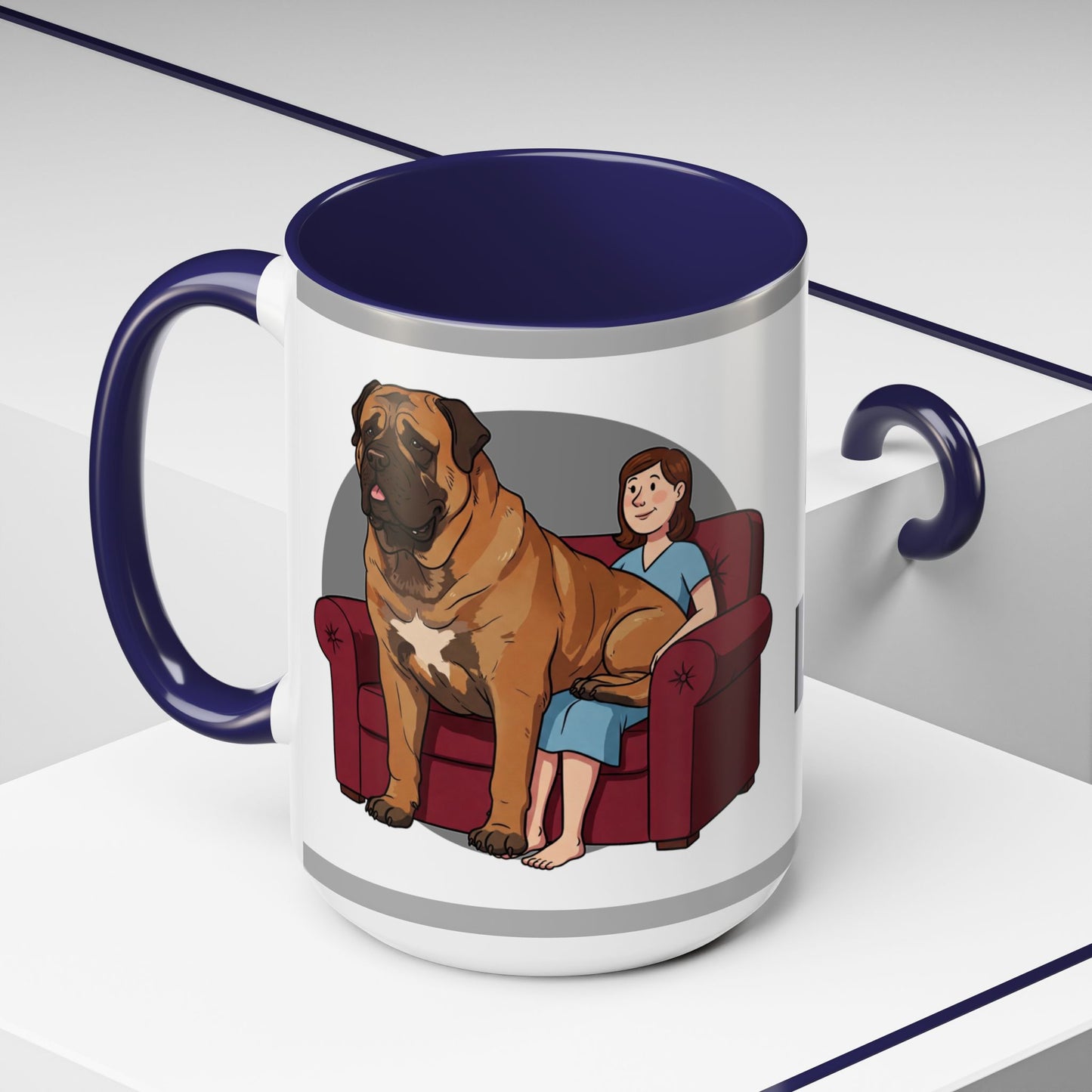 Mastiff Lap Dog Accent Coffee Mug - Perfect Funny Gift for Dog Lovers, Mastiff Breeders - Schmartypants