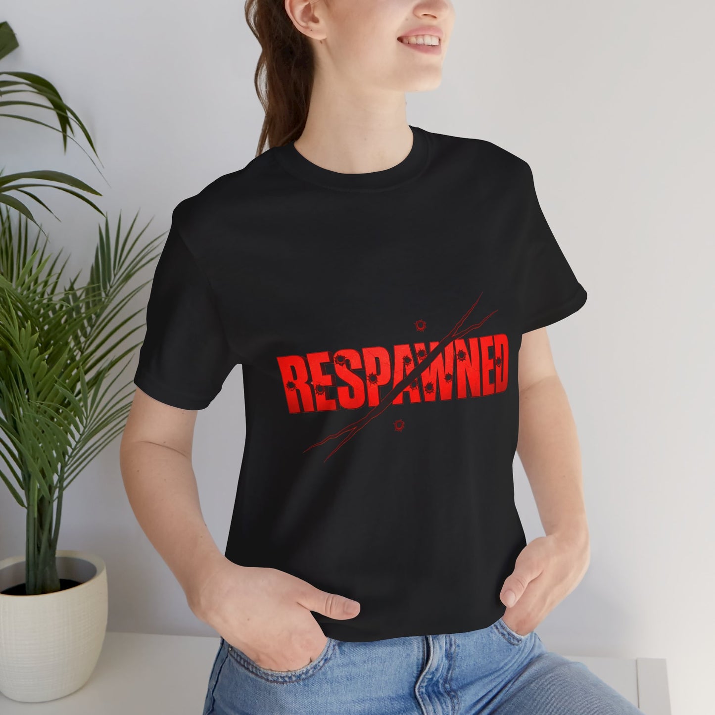 Respawned Gaming Short Sleeve Tee | Unisex, Casual Wear, Gamer Shirt, Gift for Gamers, Black T-Shirt