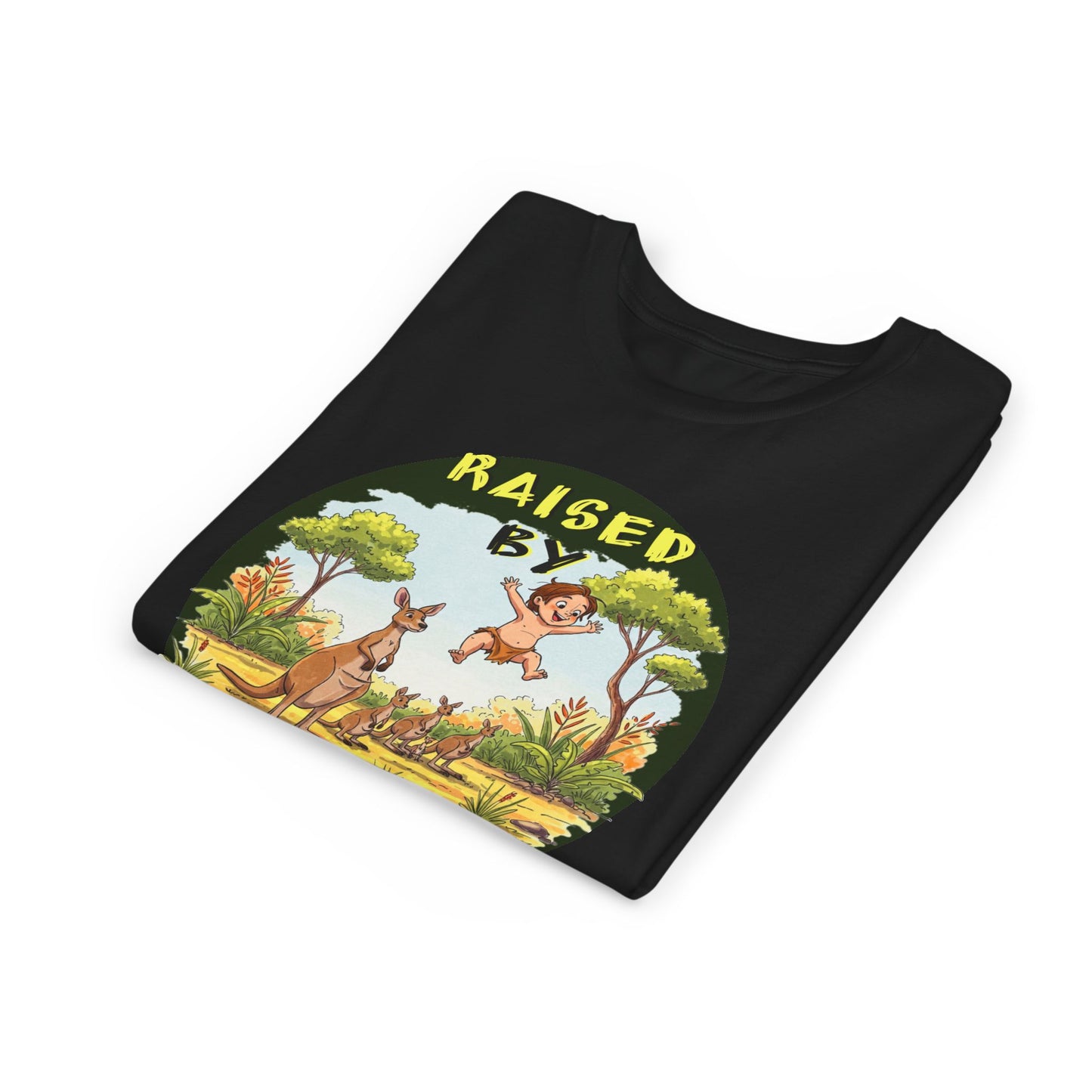 'Raised by Kangaroos' Youth Short Sleeve Tee - Fun Nature Graphic T-Shirt for Kids, Aussies - Schmartypants