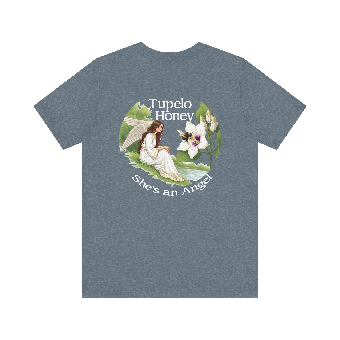 Elegant Tupelo Honey Unisex Tee, Angel Van Morrison Song Inspired Shirt, Concert-Goers Gift, Double-Sided Blossom Tee, Music Fans Present,