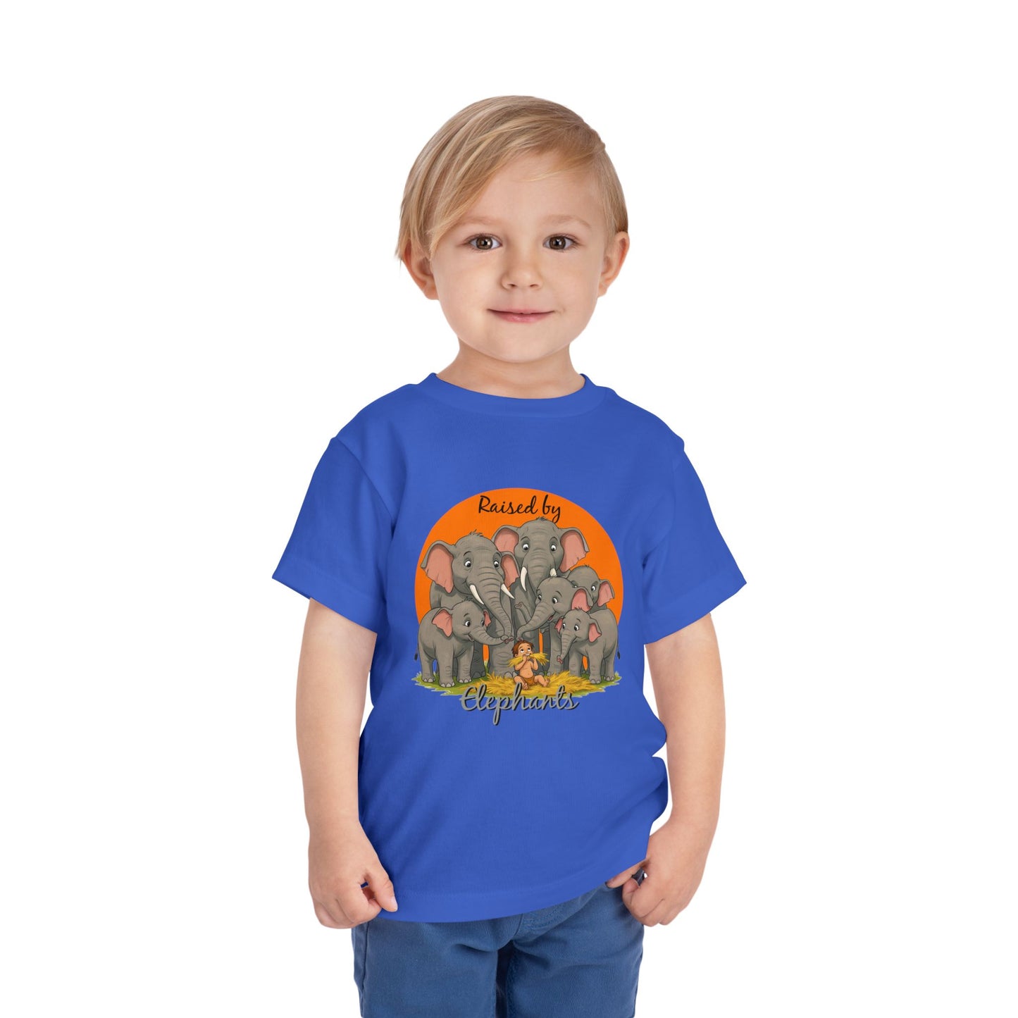 Toddler Elephant Tee - Cute Funny Kids Shirt, Gift for Animal Lovers, Raised by Elephants, Playtime Outfit, Birthday Gift, Toddler Apparel - Schmartypants