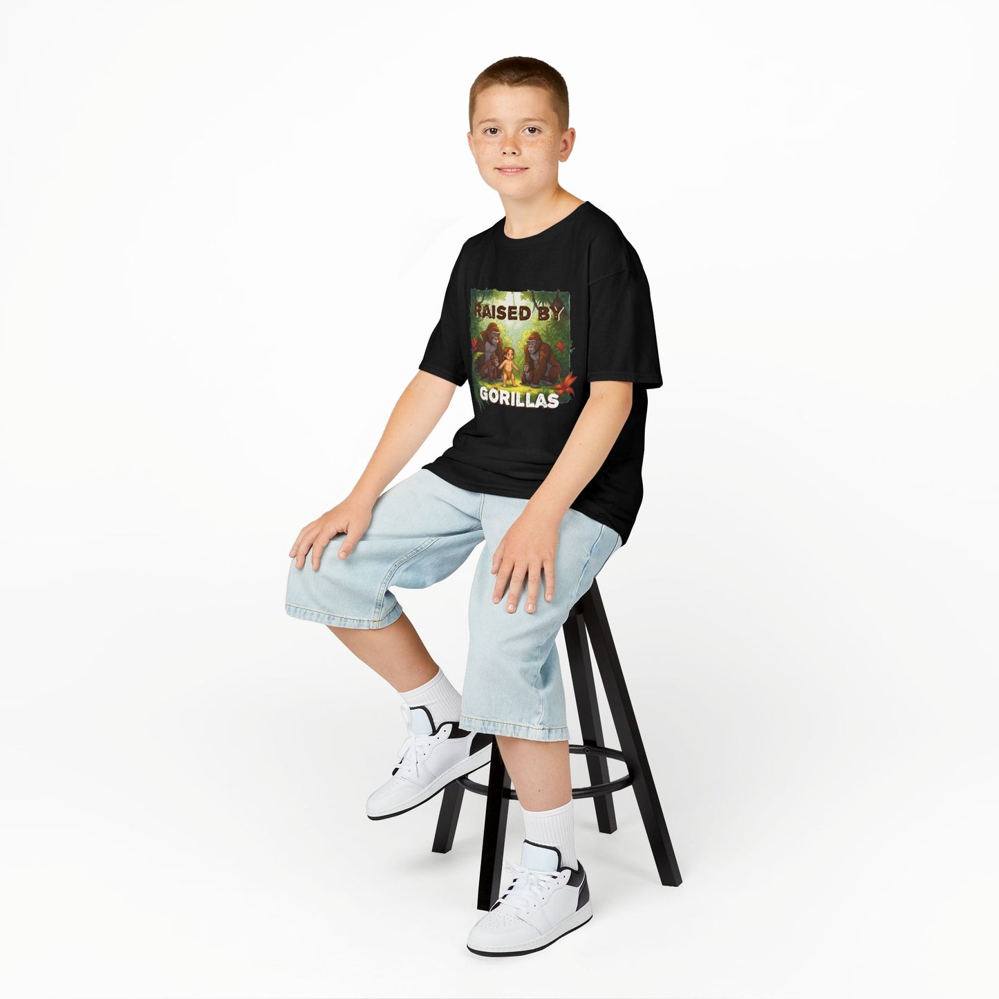 Funny Adorable 'Raised by Gorillas' Kids Tee - Schmartypants