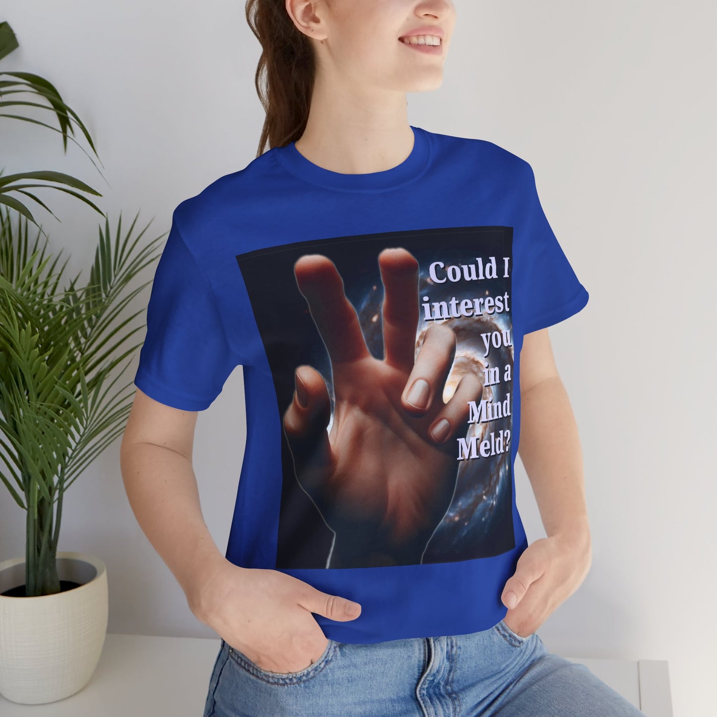 'Could I Interest You in a Mind Meld?' Graphic Tee - Hilarious Unisex Short Sleeve Shirt for Sci-Fi Lovers, Star Trek Fans, & Casual Wear - Schmartypants