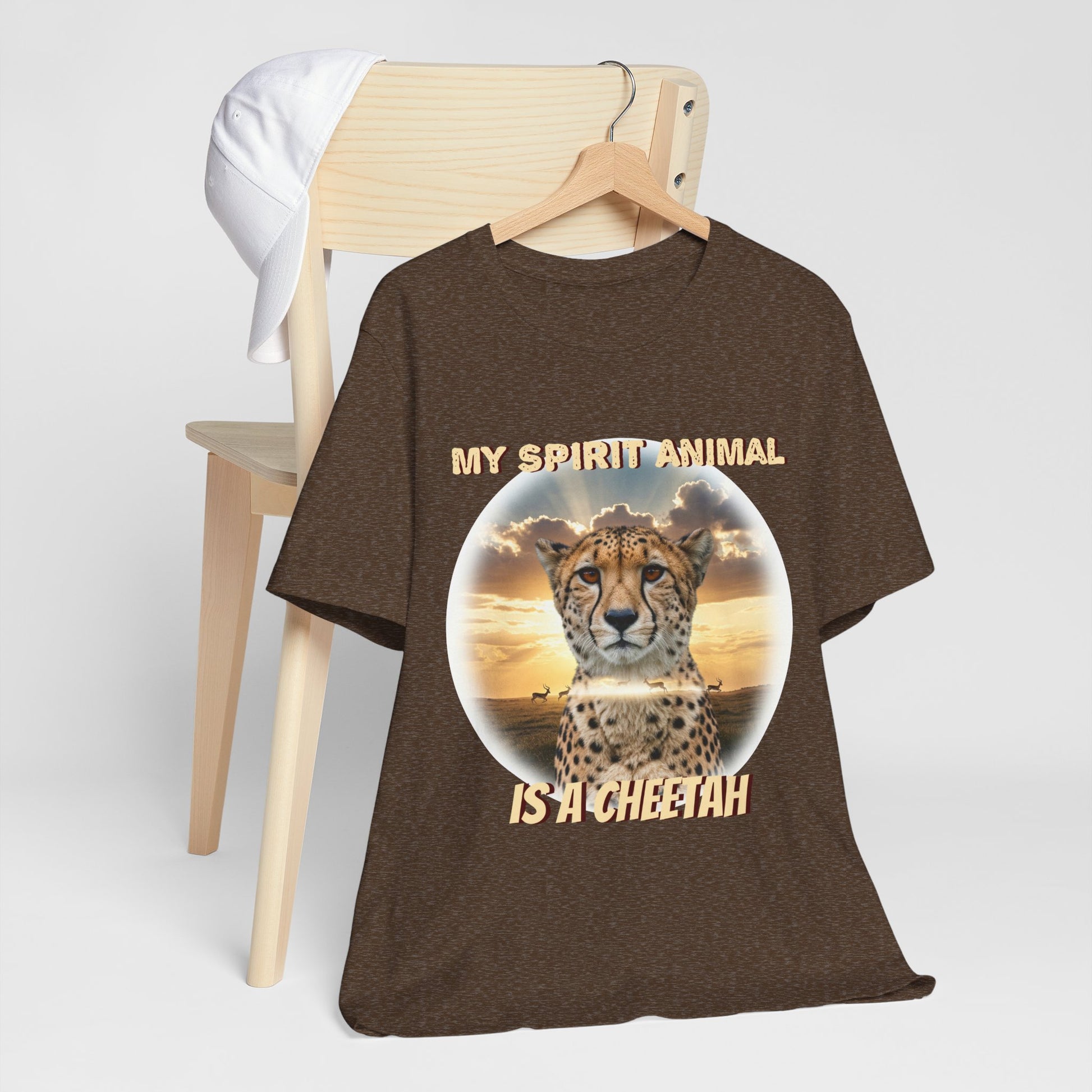 Unisex Jersey Tee - My Spirit Animal is a Cheetah - Beautiful Cheetah Natura Lover Statement - Schmartypants