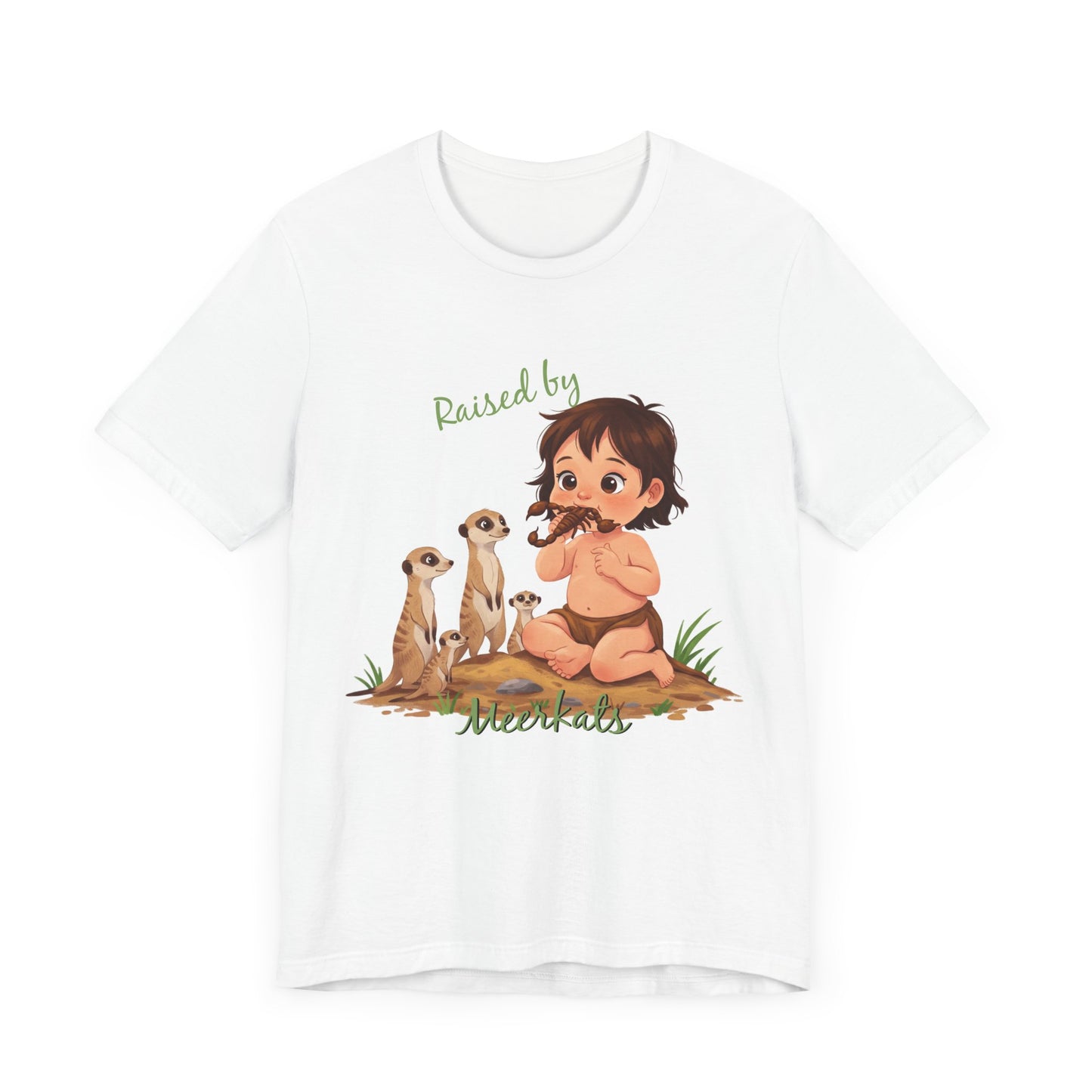 Funny Meerkat Tee - "Raised by Meerkats" Unisex Jersey Short Sleeve Shirt - for Meerkat and Wildlife Lovers - Schmartypants