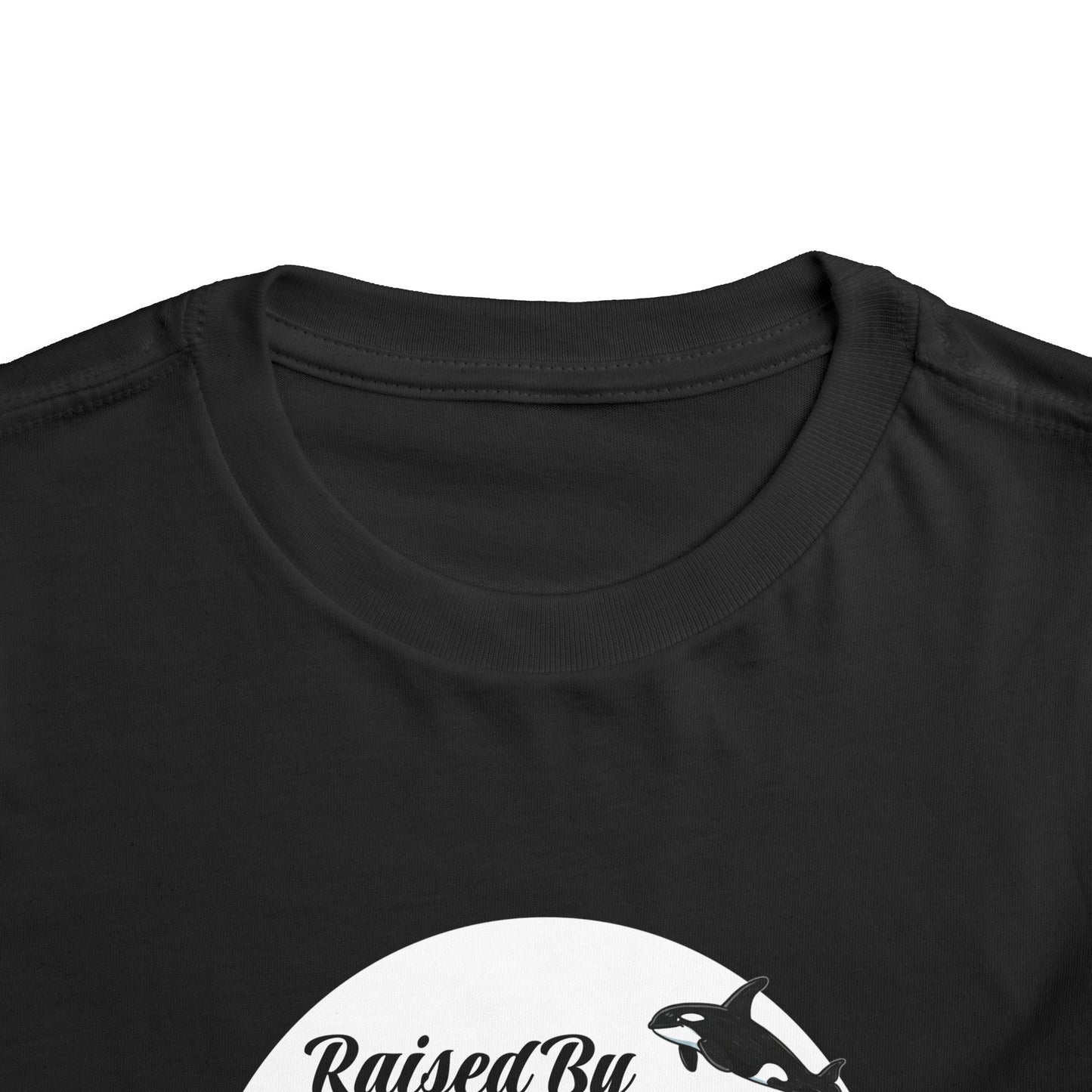 Toddler Short Sleeve Tee - Funny 'Raised By Orcas' Design, Cute Kids Shirt, Whale Lover Top, Birthday Gift, Ocean Theme Clothing