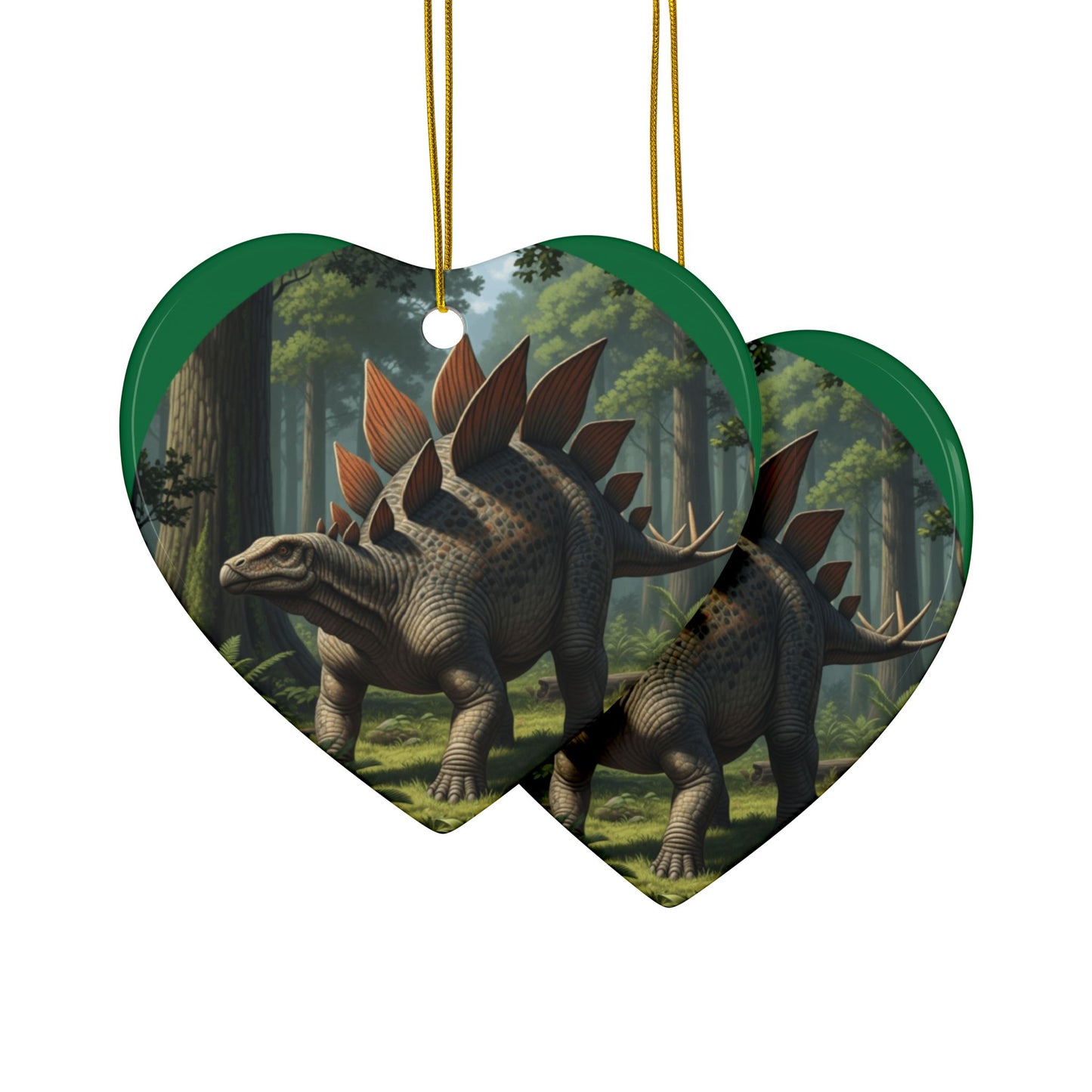Stegasaurus Jurassic Era Dinosaur Ceramic Christmas Tree Ornaments, Keepsakes, Collectibles, Party Favors