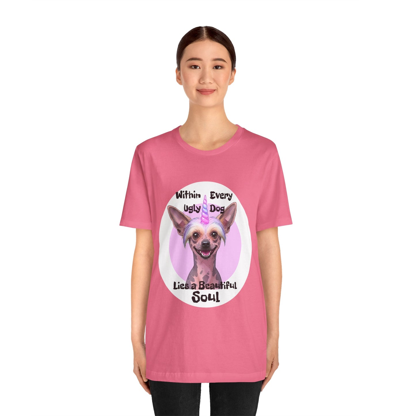 Funny Dog Lover Tee - "Within Every Ugly Dog Lies A Beautiful Soul" Shirt - Chinese Crested Lovers - Schmartypants