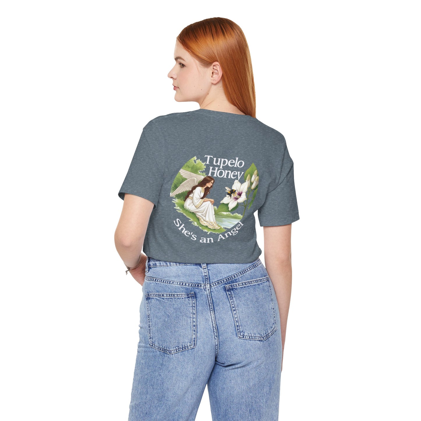 Elegant Tupelo Honey Unisex Tee, Angel Van Morrison Song Inspired Shirt, Concert-Goers Gift, Double-Sided Blossom Tee, Music Fans Present,