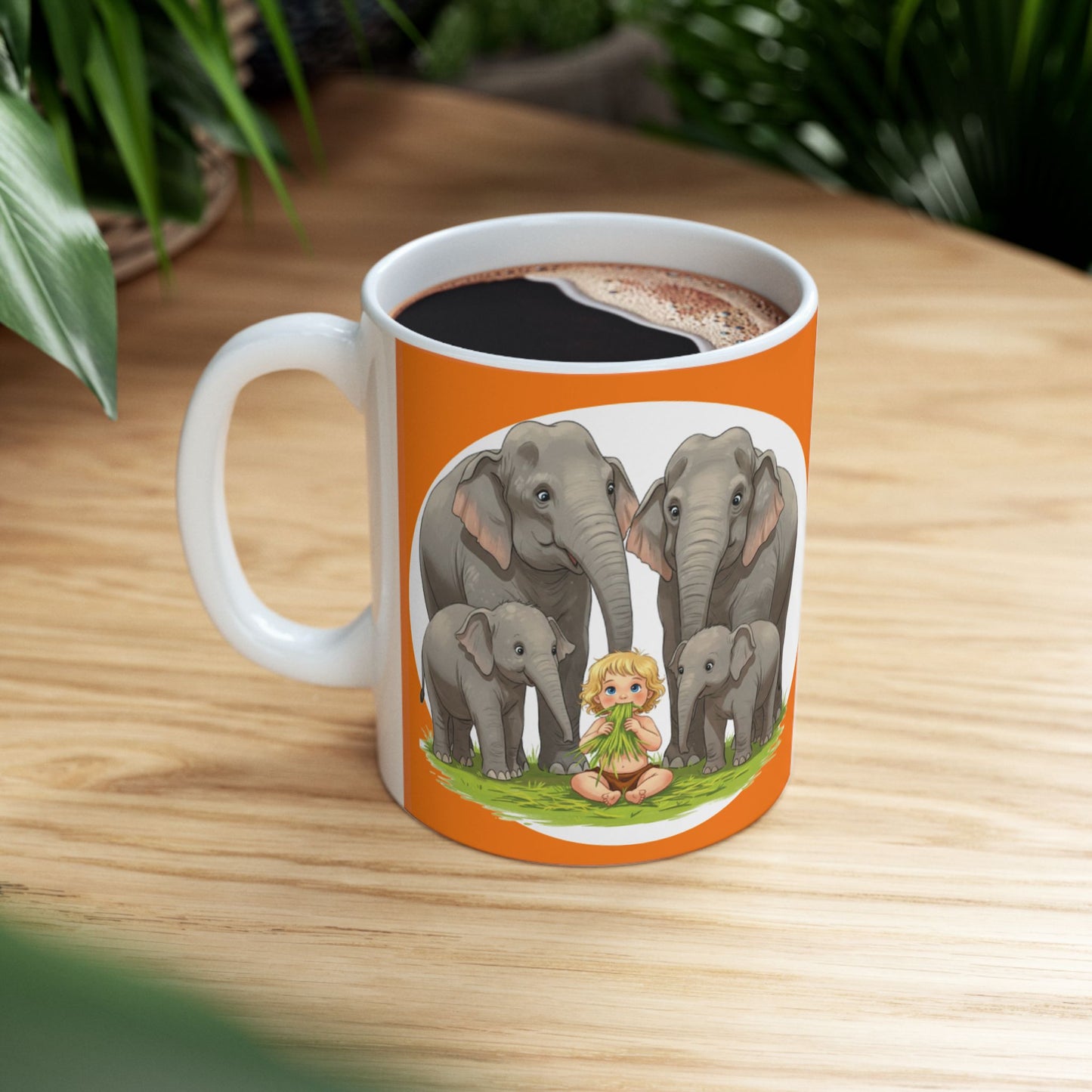 Funny Elephant Family Ceramic Mug - Perfect Gift for Animal Lovers, Wildlife Lovers, Elephant Fans - Schmartypants