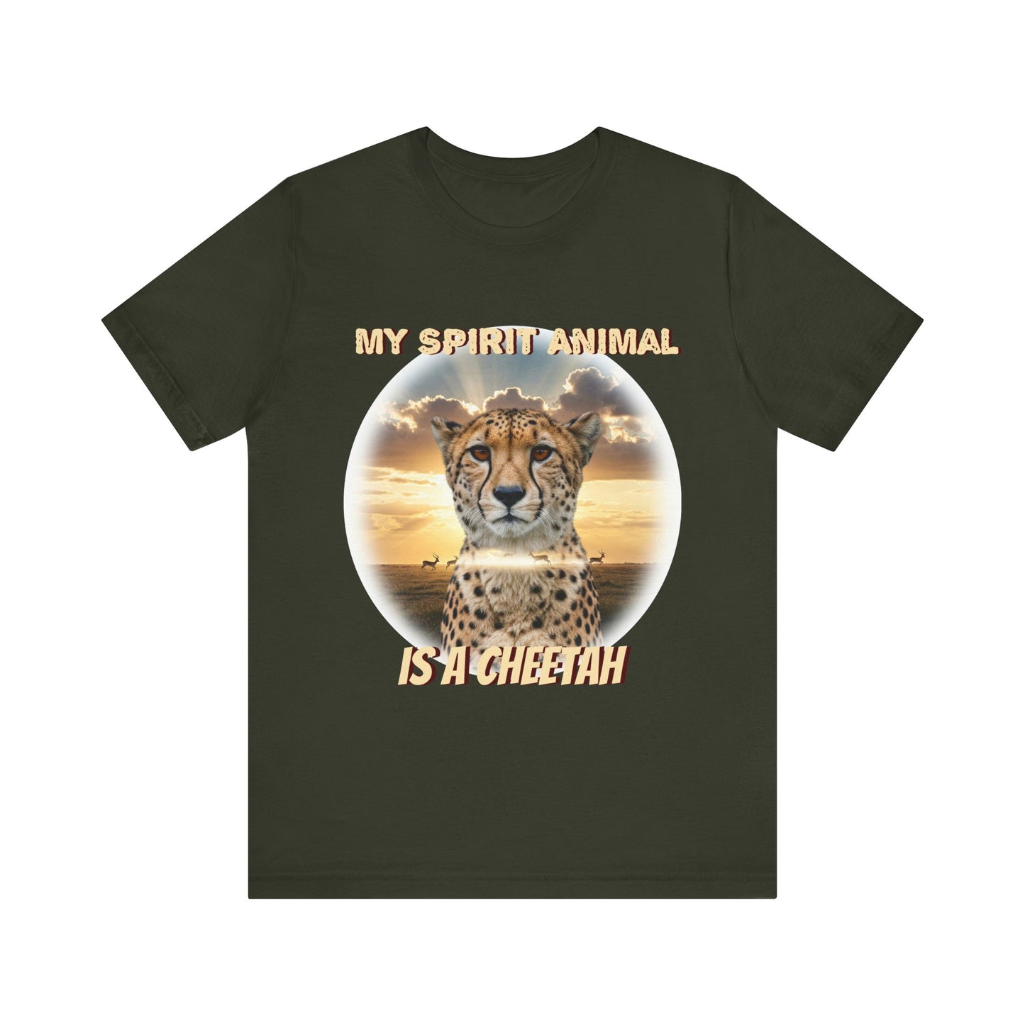 Unisex Jersey Tee - My Spirit Animal is a Cheetah - Beautiful Cheetah Natura Lover Statement - Schmartypants