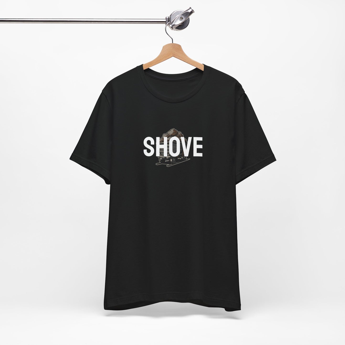 Athletic Spirit SHOVE Unisex Tee, Baseball Player Gift, Sports Fan Shirt, Inspirational Athlete Top, Underdog Competition Statement Piece