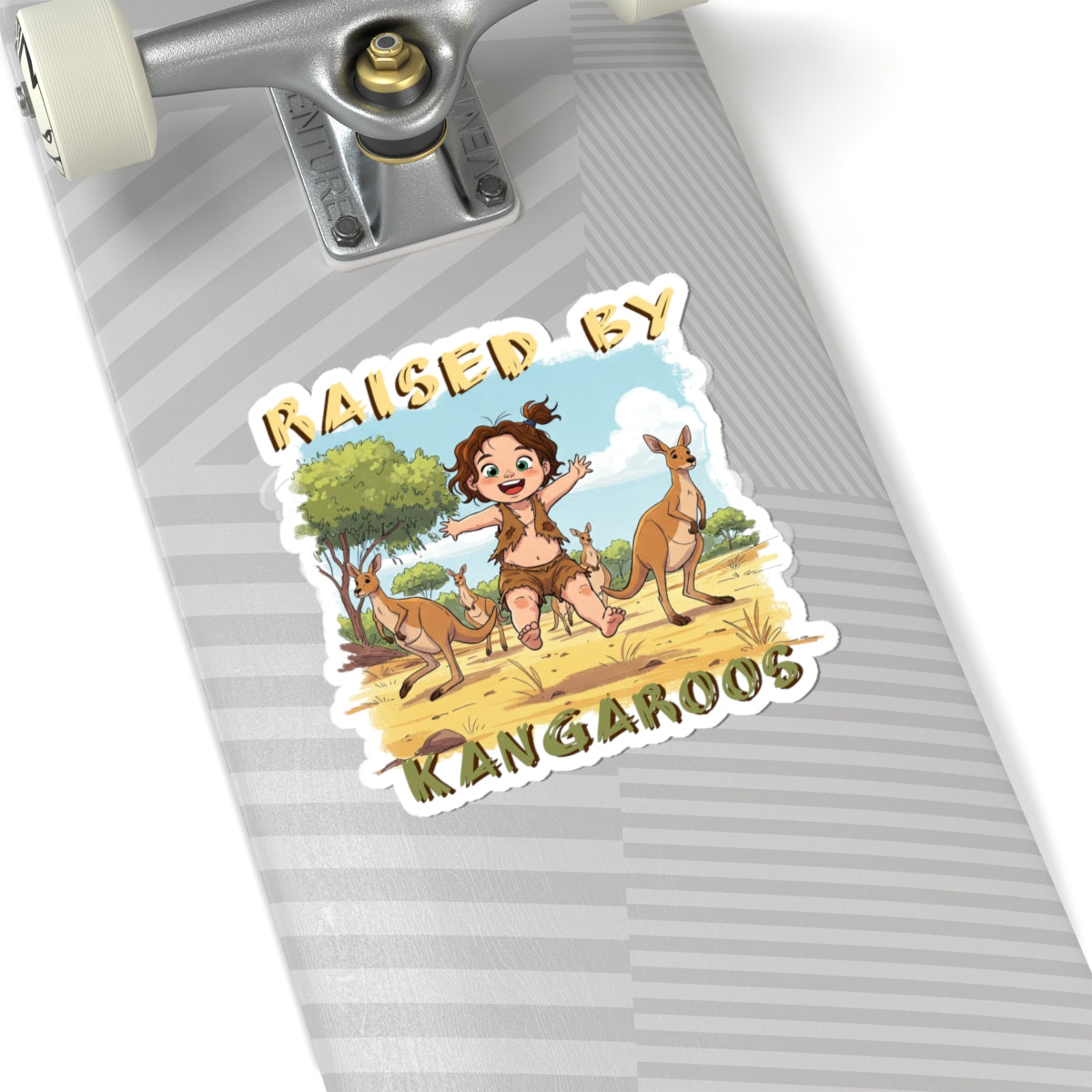 Raised by Kangaroos Kiss-Cut Stickers | Funny Animal Theme for Kids & Australian Nature Lovers - Schmartypants