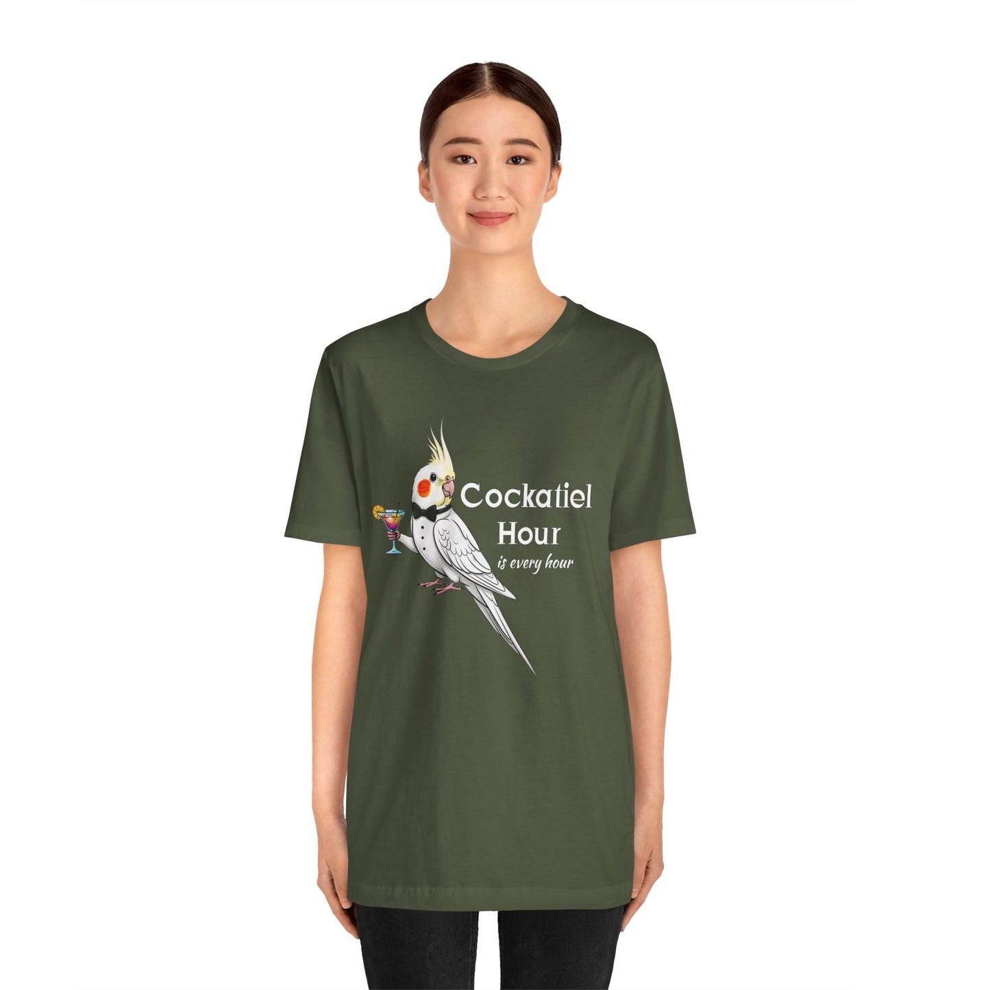 Funny 'Cockatiel Hour is Every Hour' Unisex Tee for Cockatiel Pet Owners