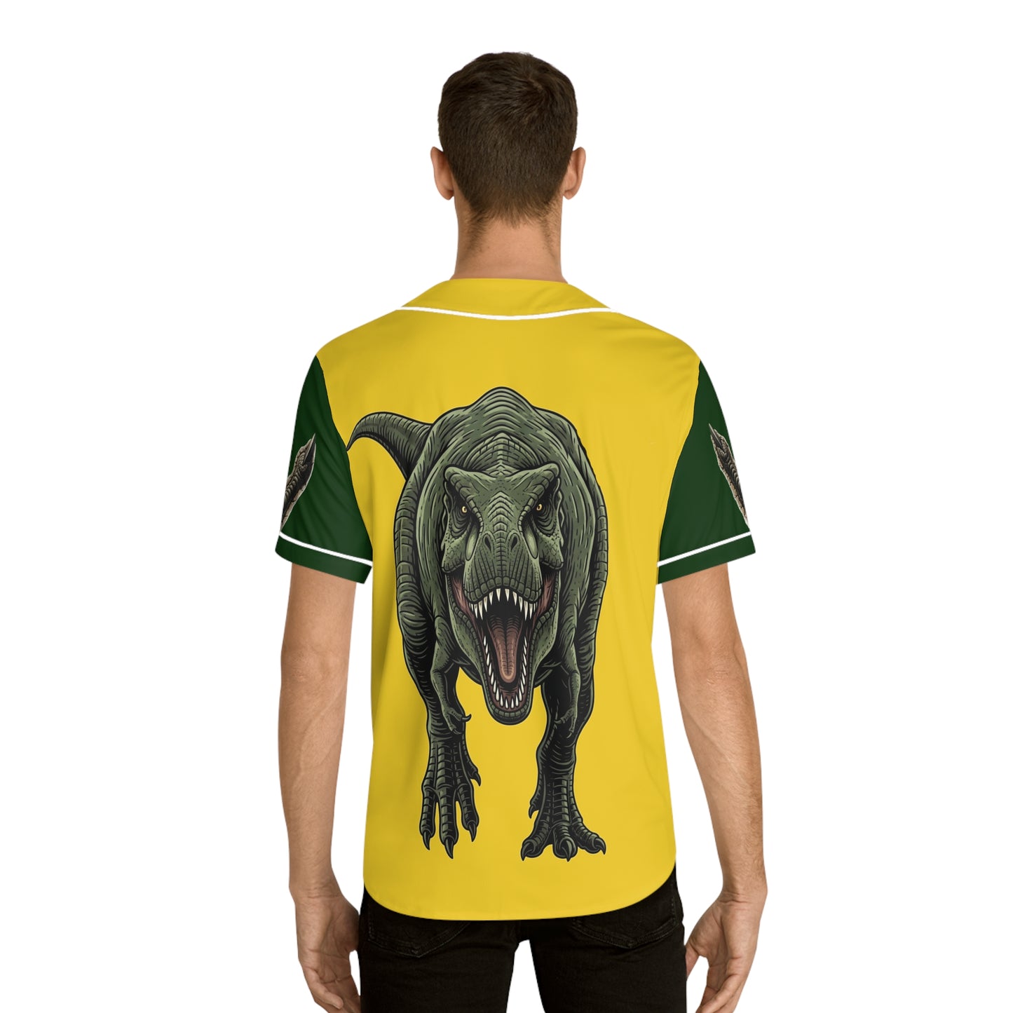 Dinosaur Baseball Jersey - Fun Mens Sportswear, Graphic Tee for Game Days, Gift for Dinosaur Lovers, Unique Summer Style