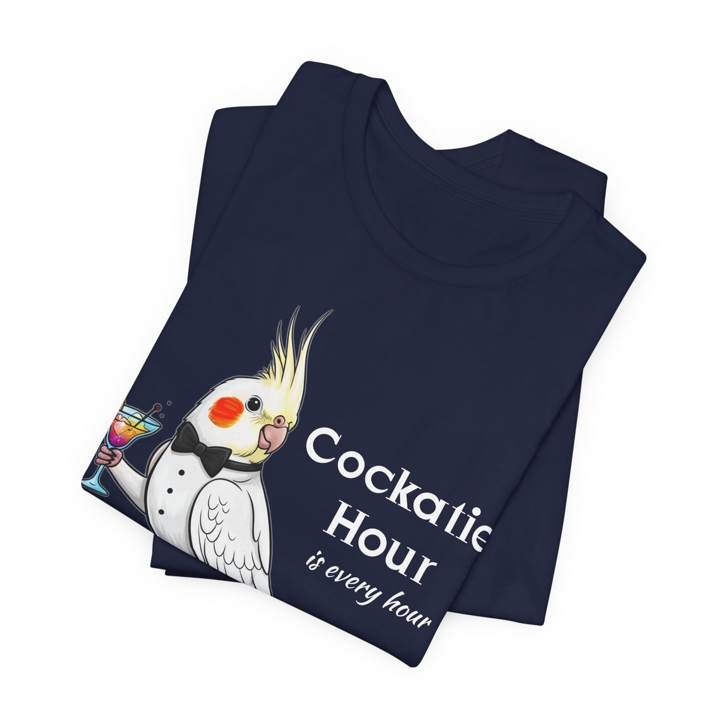 Cockatiel Hour Unisex Tee - Fun Bird Lover T-Shirt, Casual Wear, Gift for Bird Enthusiasts, Animal Lover Gift, Unique Graphic Tee