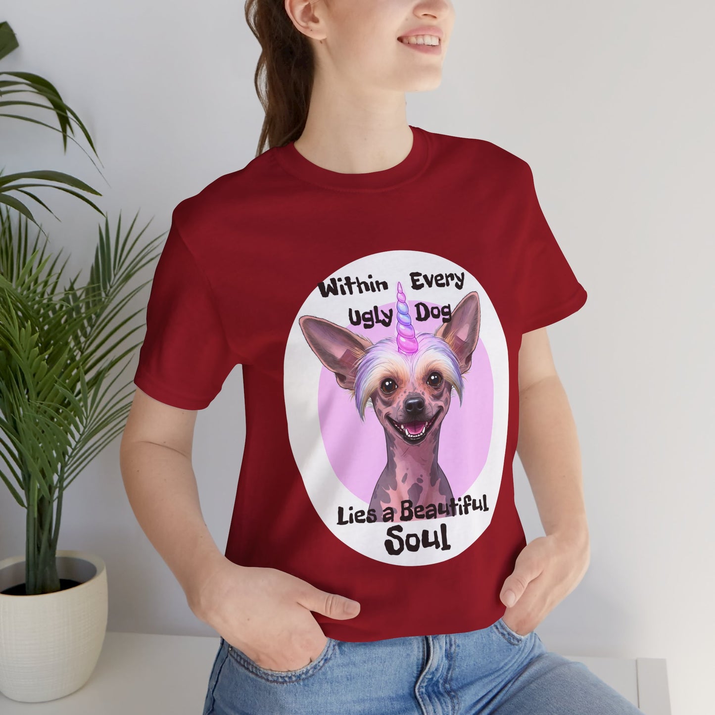 Funny Dog Lover Tee - "Within Every Ugly Dog Lies A Beautiful Soul" Shirt - Chinese Crested Lovers - Schmartypants