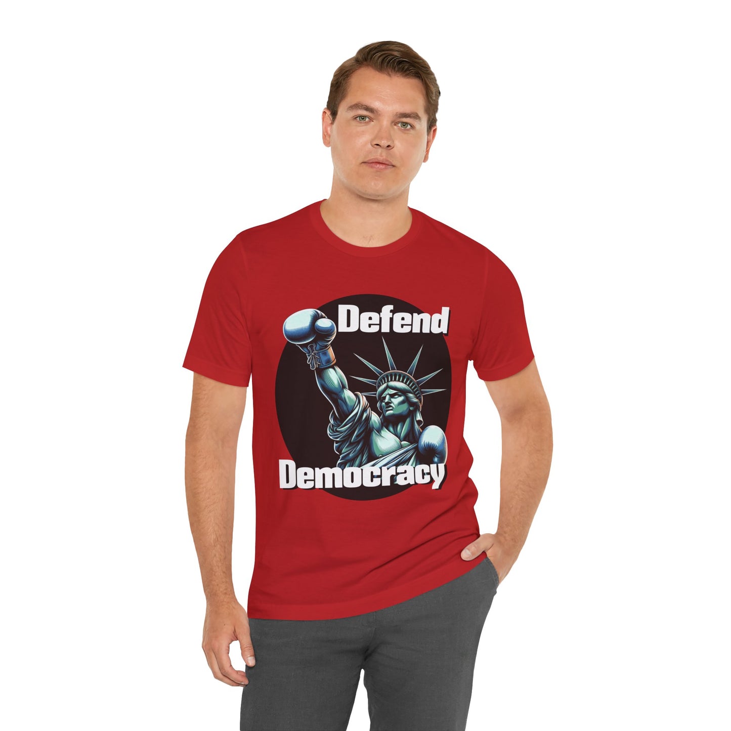 Defend Democracy Tee - Unisex Jersey Short Sleeve Shirt - Protest Wear - Activist Tee - Schmartypants