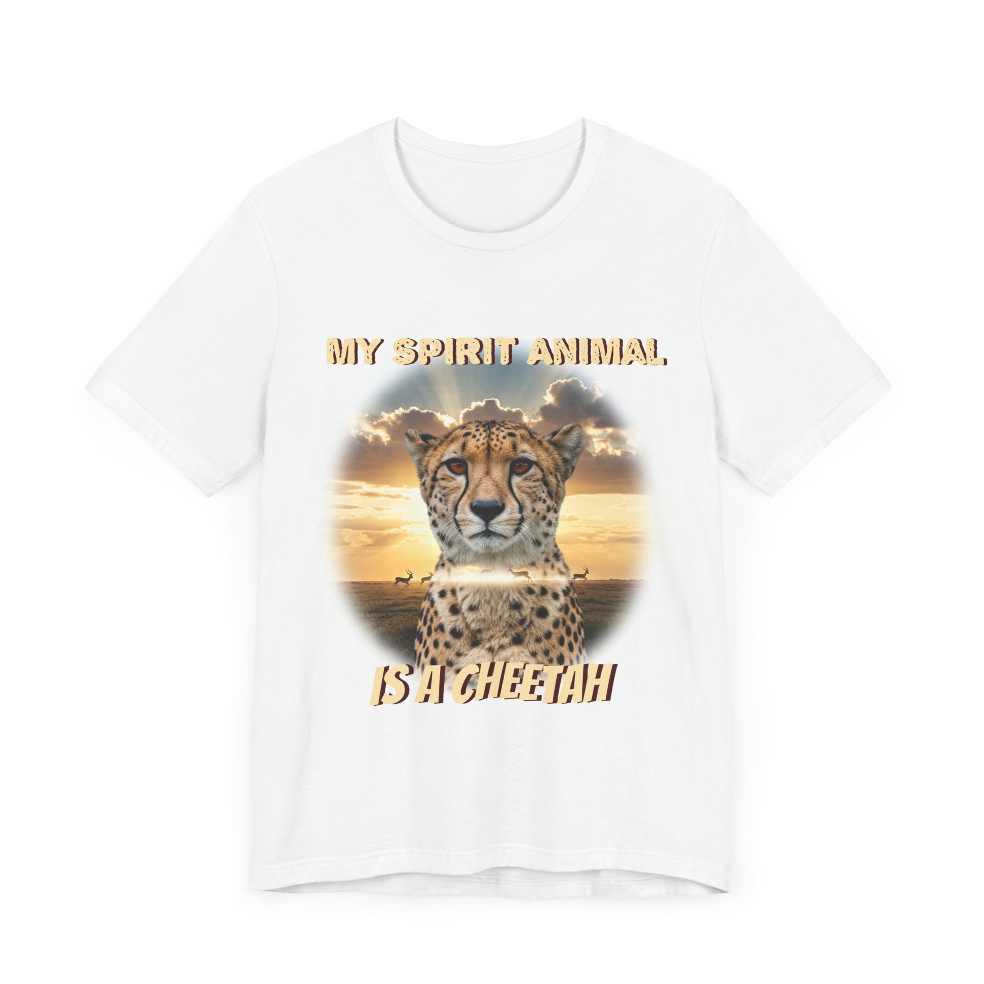 Unisex Jersey Tee - My Spirit Animal is a Cheetah - Beautiful Cheetah Nature Lover Statement - Schmartypants