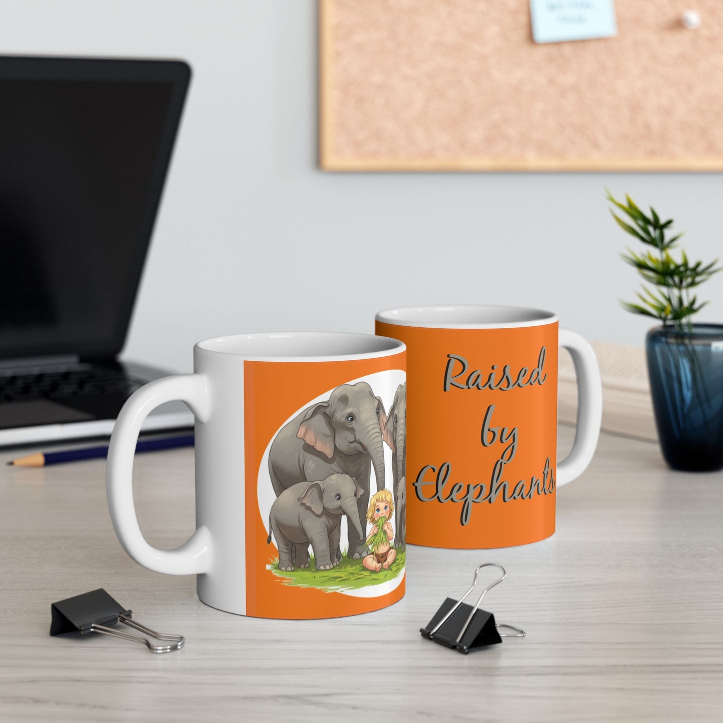 Funny Elephant Family Ceramic Mug - Perfect Gift for Animal Lovers, Wildlife Lovers, Elephant Fans - Schmartypants