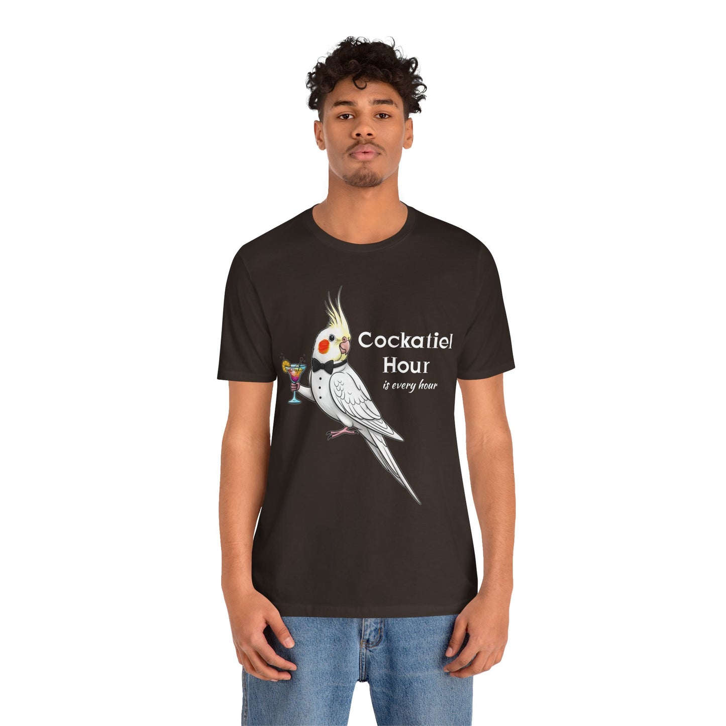 Cockatiel Hour Unisex Tee - Fun Bird Lover T-Shirt, Casual Wear, Gift for Bird Enthusiasts, Animal Lover Gift, Unique Graphic Tee