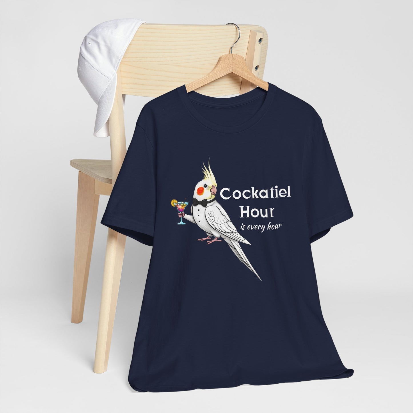 Funny 'Cockatiel Hour is Every Hour' Unisex Tee for Cockatiel Pet Owners