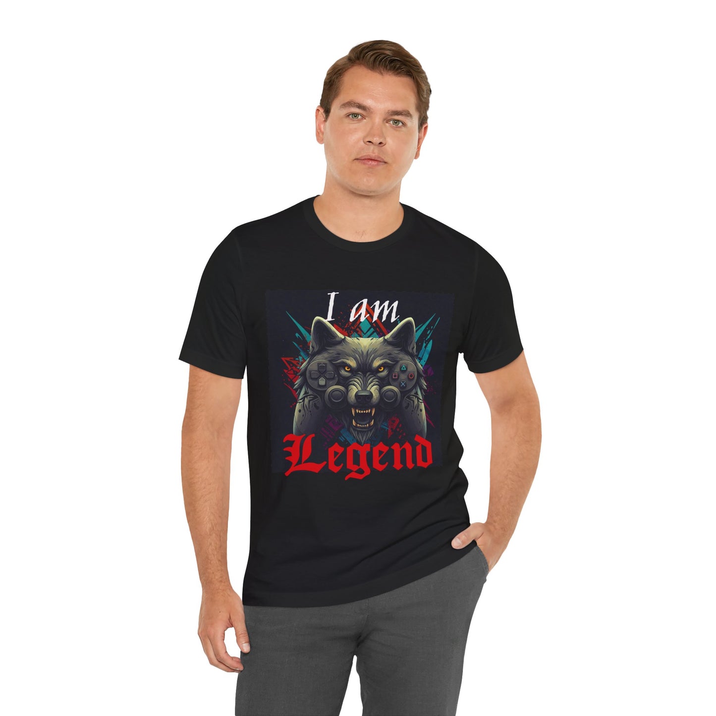 Wolf 'I Am Legend' Gamer T-Shirt, Video Game Controller Tee, Gamer Gift, Birthday Shirt, Game Night Apparel, Comic Con Top