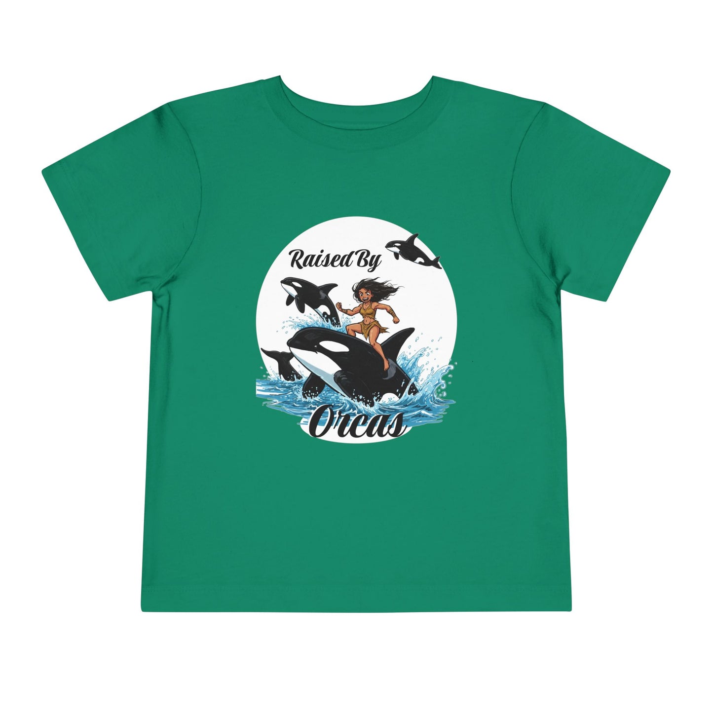 Toddler Short Sleeve Tee - Funny 'Raised By Orcas' Design, Cute Kids Shirt, Whale Lover Top, Birthday Gift, Ocean Theme Clothing